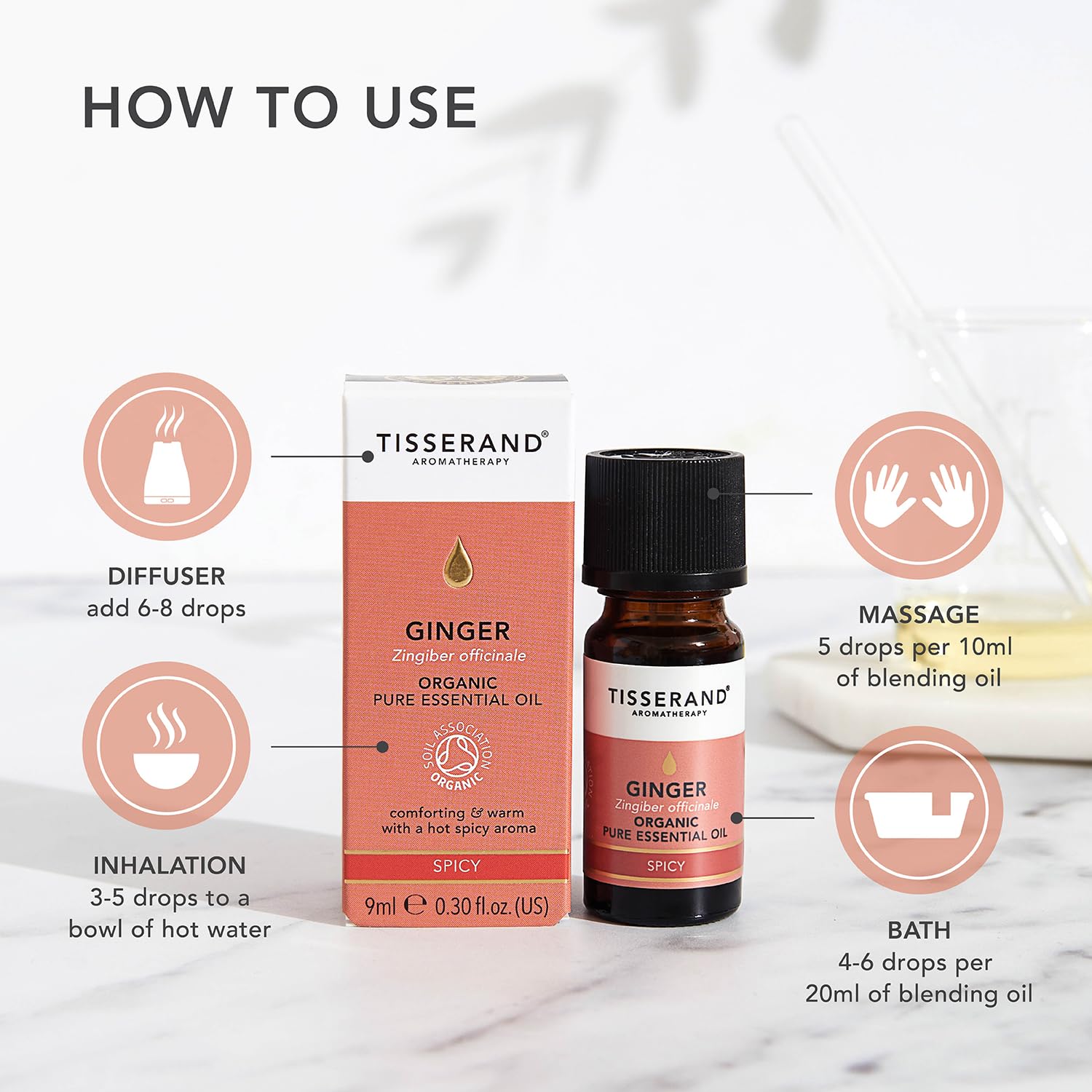 Tisserand Aromatherapy,Lavender - Organic Essential Oil,Massage Oil, Aromatherapy Oil, Skin Oil, Oil for Diffuser,100% Pure Essential Oil - 9ml