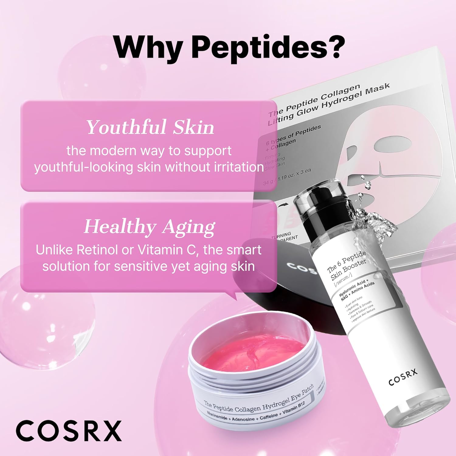 COSRX 6X Peptide Collagen Skin Booster Toner Serum for Dull & Uneven Skin, Preps Skin with Copper Peptides, GHK-Cu, Skin Renewal Boosting Facial Essence, Korean Skin Care, 5.07 oz, Mothers Day Gifts Halalzen