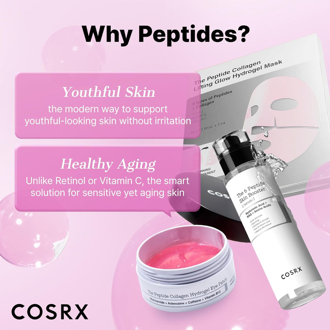 COSRX 6X Peptide Collagen Skin Booster Toner Serum for Dull & Uneven Skin, Preps Skin with Copper Peptides, GHK-Cu, Skin Renewal Boosting Facial Essence, Korean Skin Care, 5.07 oz, Mothers Day Gifts Halalzen
