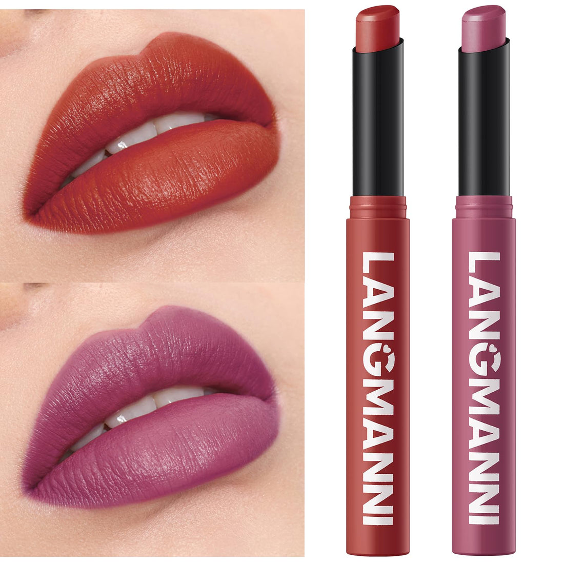 12Pcs Velvet Matte Lipstick Nude Matte Soft Dark Color Stick High Pigmented Long-Lasting Waterproof Lip Stick Lip Balm Beauty Cosmetics Gift for Women(01#-12#)