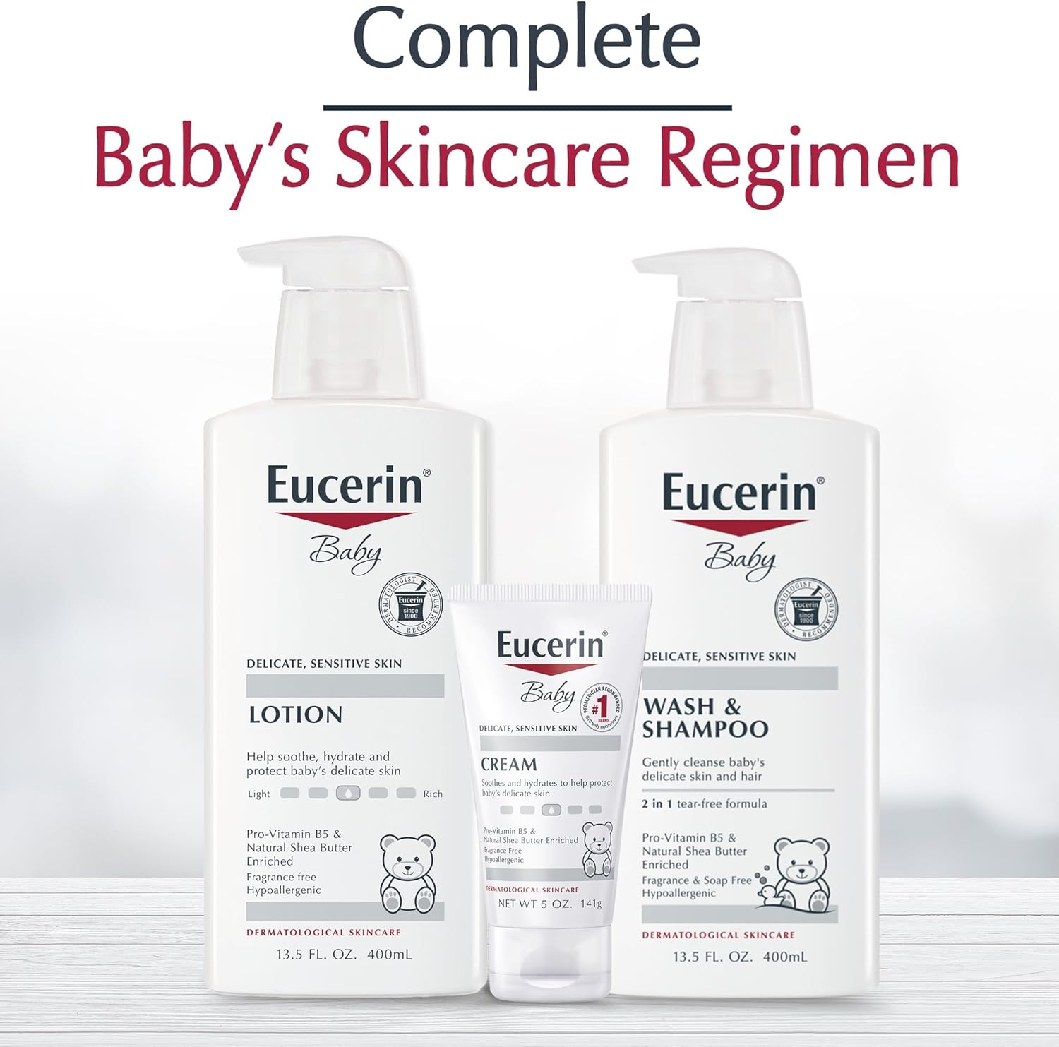 Eucerin Baby Body Lotion, Hypoallergenic and Fragrance Free Baby Lotion with Pro-Vitamin B5 and Shea Butter, 13.5 Fl Oz Bottle Halalzen