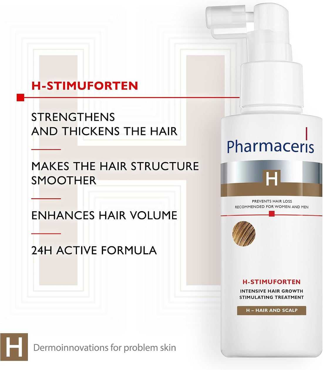 Pharmaceris H Stimuforten, Intensive Hair Growth Stimulating Spray, Hair Loss Treatment, Women and Men, for Sensitive Scalp - 125 ml
