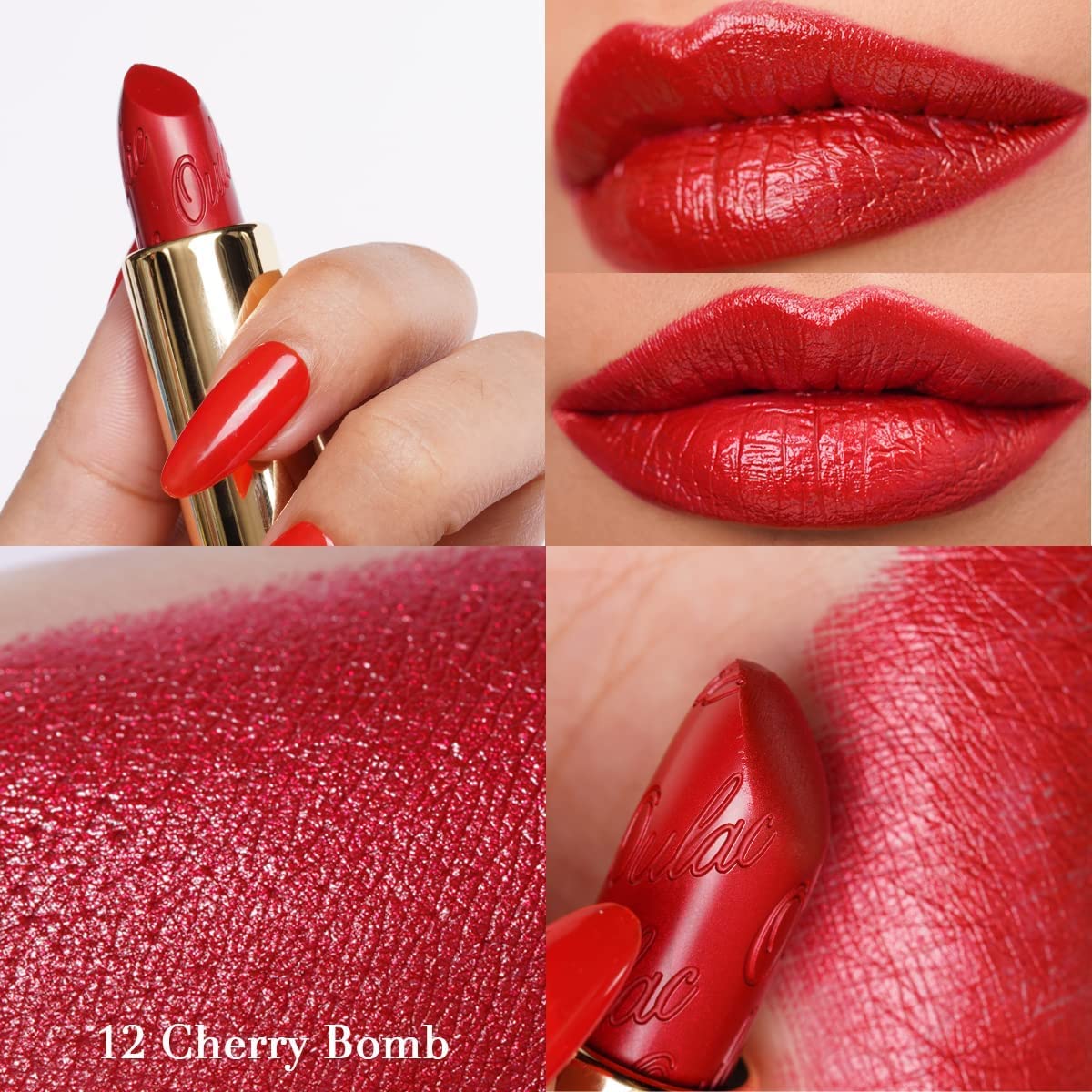 OULAC Metallic Shine Glitter Lipstick, Pink High Impact Lipcolor, Lightweight Soft and Ultra Hydrating, Long Lasting, Vegan & Cruelty-Free, Full-Coverage Lip Color 4.3 g/0.15 HIP & HIPPIE(11) Halalzen