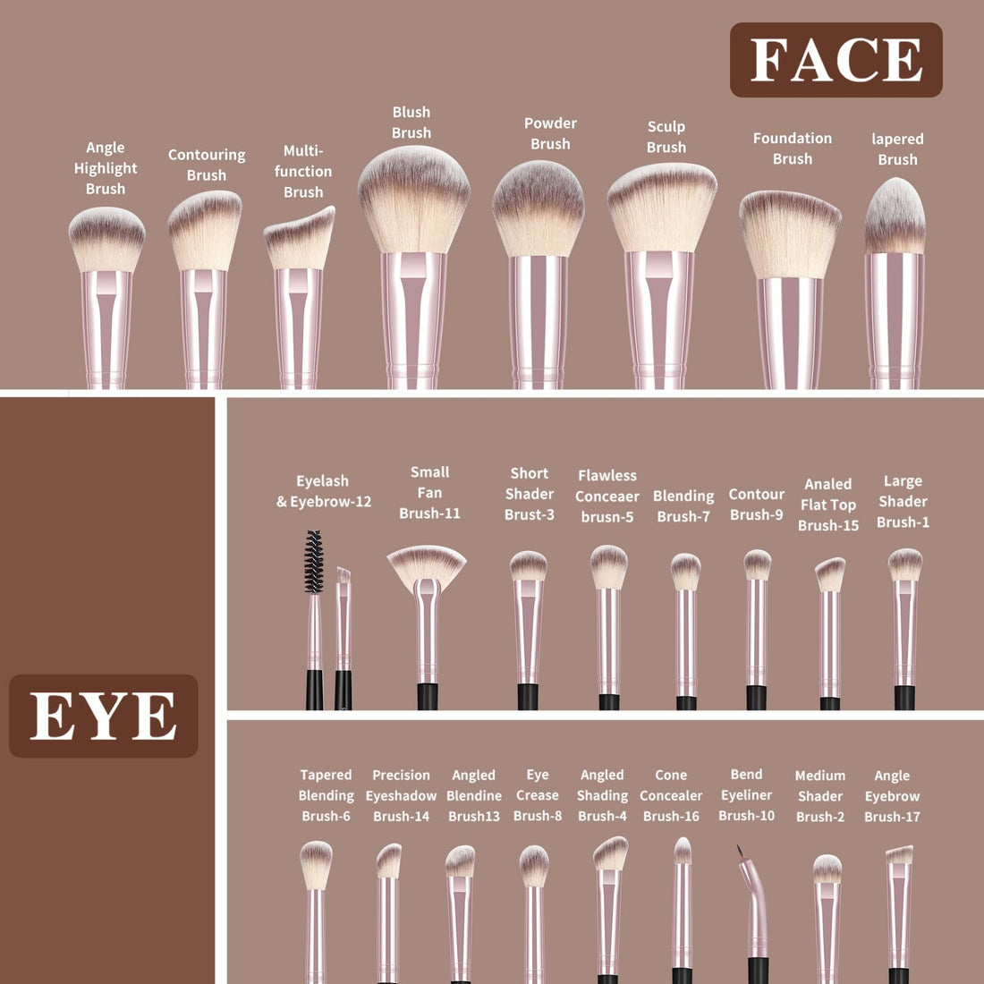 MAANGE Makeup Brushes 42 Pcs Makeup Tool Set, Multi-functional Brushes Kit Premium Synthetic Brush Make up Brush Set for Women, Black Halalzen