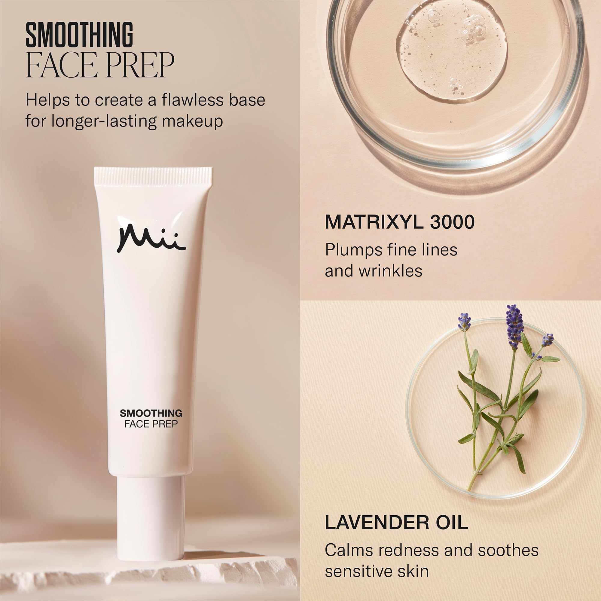 Mii Cosmetics Primer Makeup, Smoothing Face Prep, Blurs Fine Lines and Pores, Firms and Plumps, Longer Lasting, 30 ml Halalzen