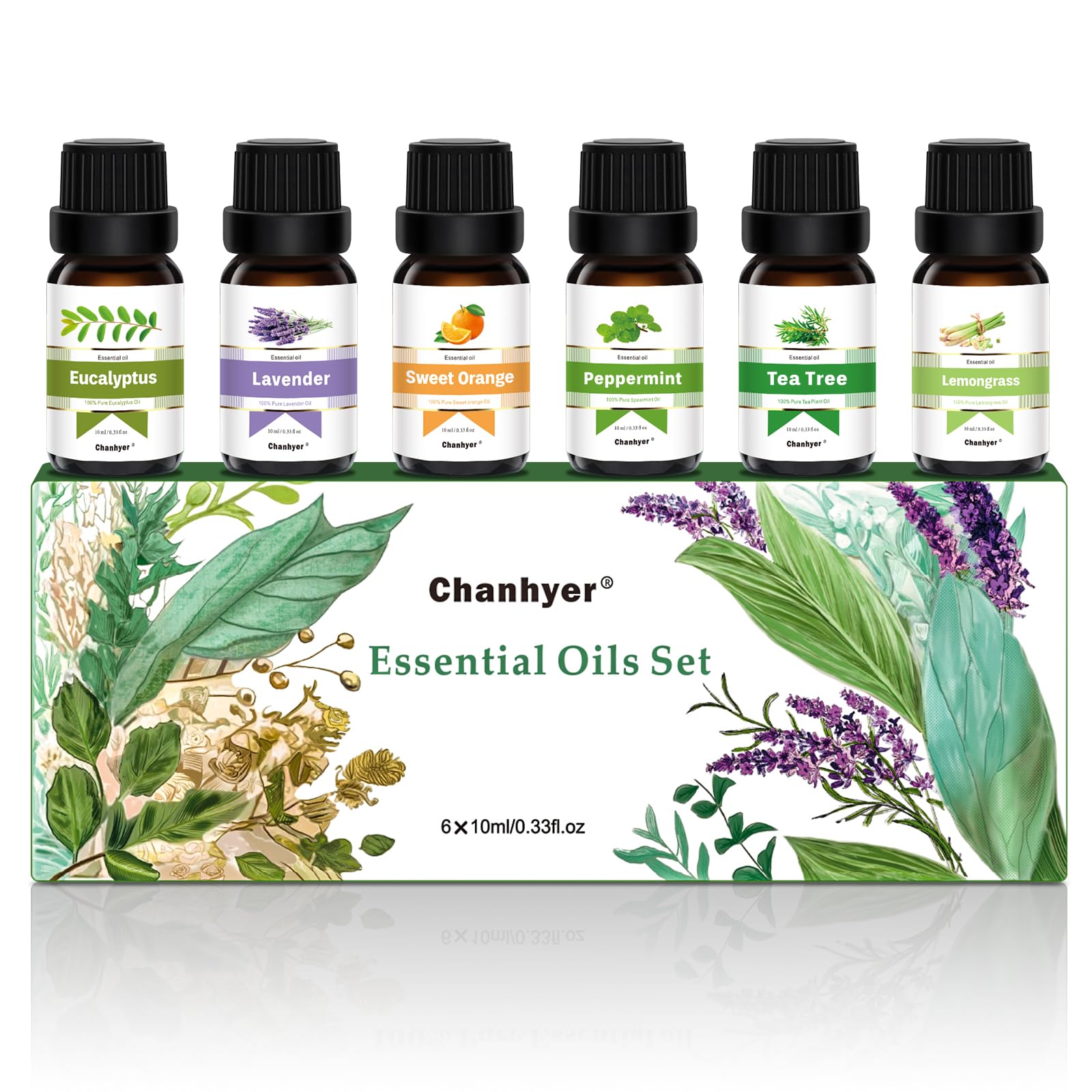 Hotel Collection Essential Oils for Diffusers for Home - 6 x 10 ml Luxury Scented Oil Set with Luxury Night,Jasmine Peppermint,White Tea,Citrus Happiness,My Way,Hotel Lobby,Gift for Women and Men