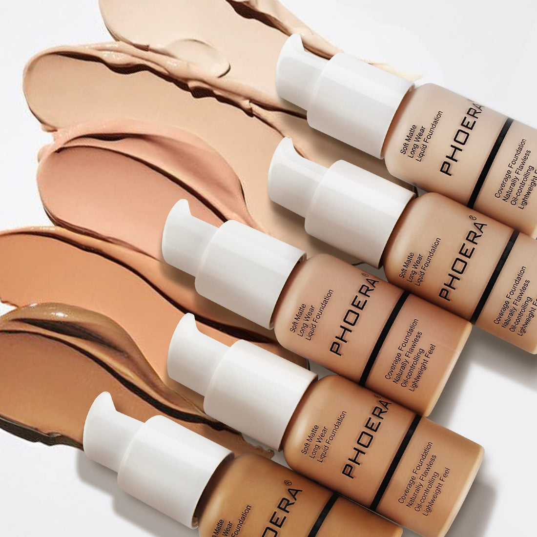 Aquapurity Phoera® Full Coverage Foundation Soft Matte Oil Control Concealer 30ml Long Lasting Flawless Cream Smooth (102 NUDE) Halalzen