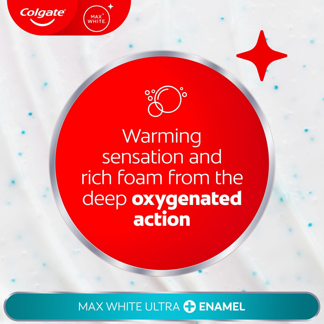Colgate Max White Ultra+ Enamel Toothpaste 75ml, Whitens Deep Stains for 5X Whiter Teeth, ActiveShine Technology Smoothes Enamel Surface to Reflect Light, Protects and Remineralises Enamel