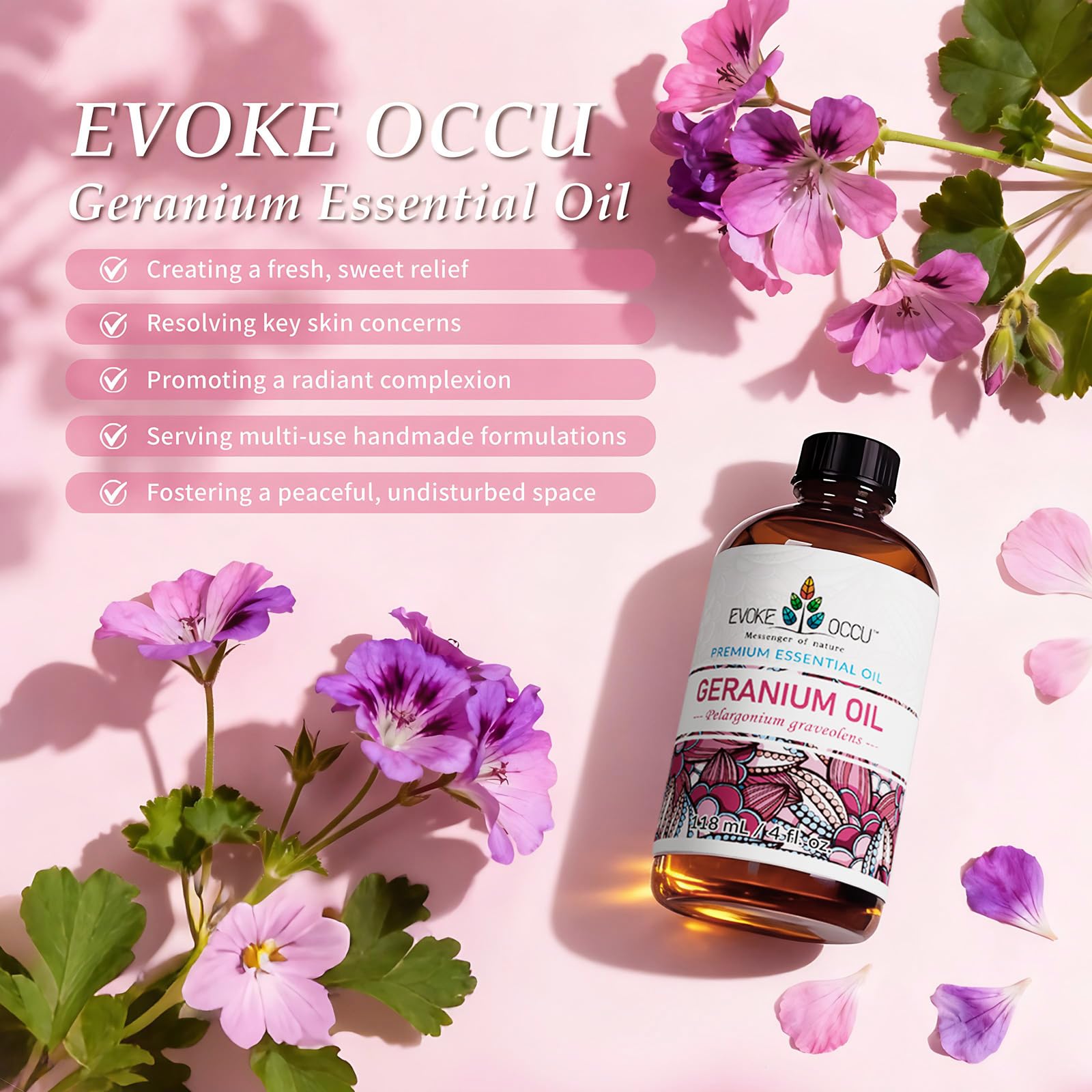 EVOKE OCCU Jasmine Essential Oil 118ml, Pure Jasmine Oil for Aromatherapy Diffuser Candle Soap Making- 4 FL Oz