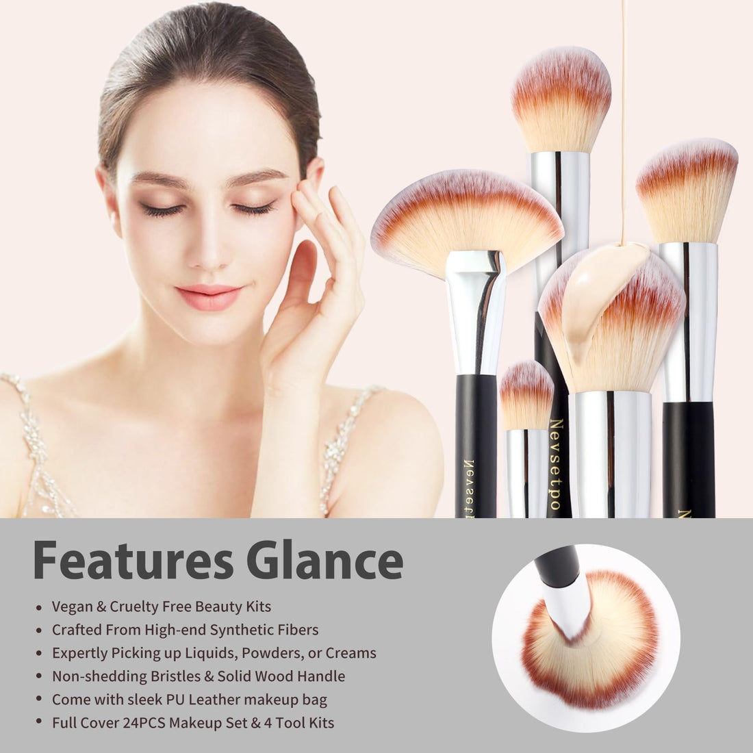 Makeup Brushes, Quality Make Up Brushes 28Pcs Makeup Brushes Set Professional & Beginner Make-up Sets & Case, Brushes & Sponges,Travel-Friendly Roll-up Beauty Gift Sets for Women, GREEN Halalzen