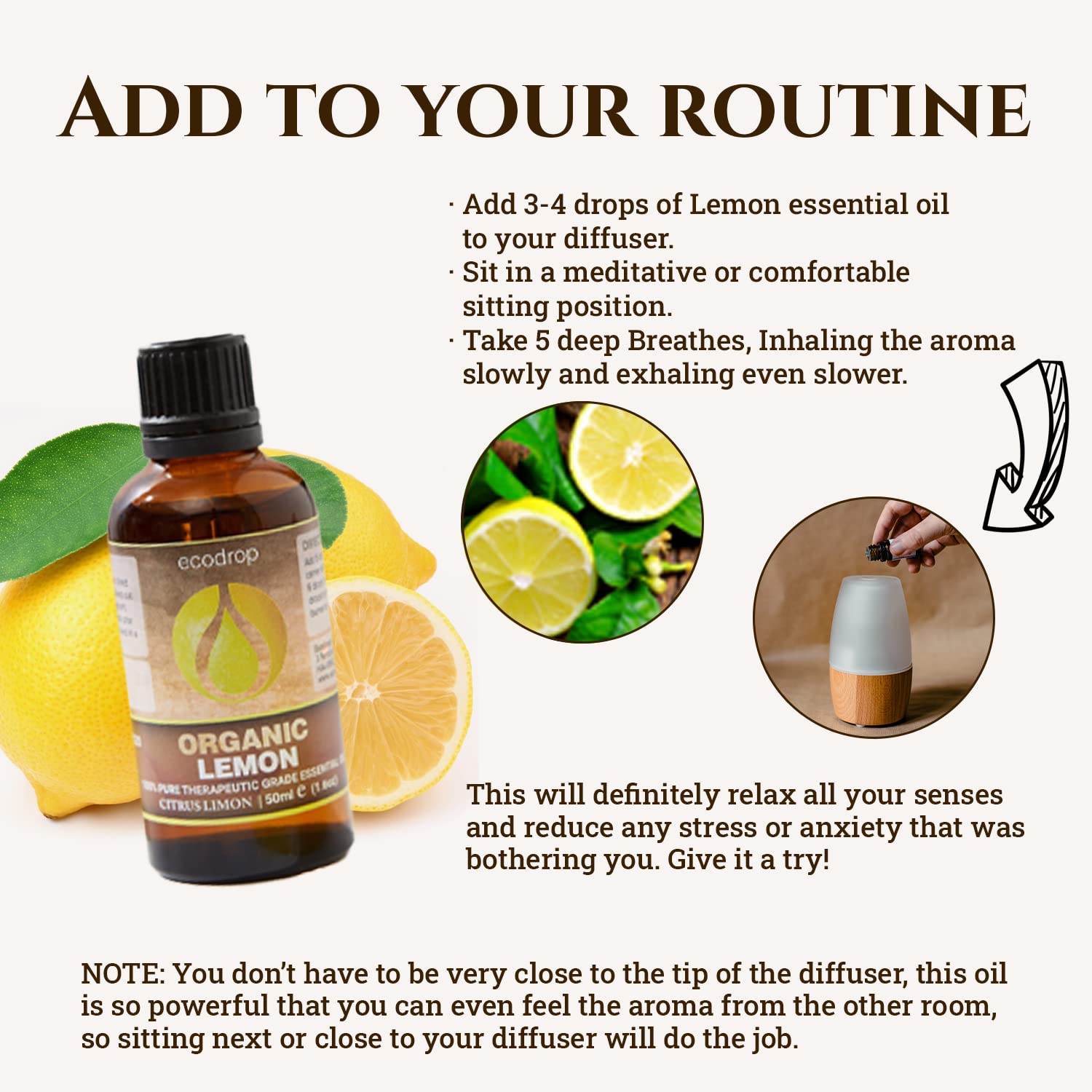 Ecodrop Tea Tree Essential Oil, 10 ml | 100% Pure Organic Steam-Distilled | Melaleuca Alternifolia | Aromatherapy, Diffuser, Massage, Bath, Soap & Candle Making | Australian Fresh Aroma