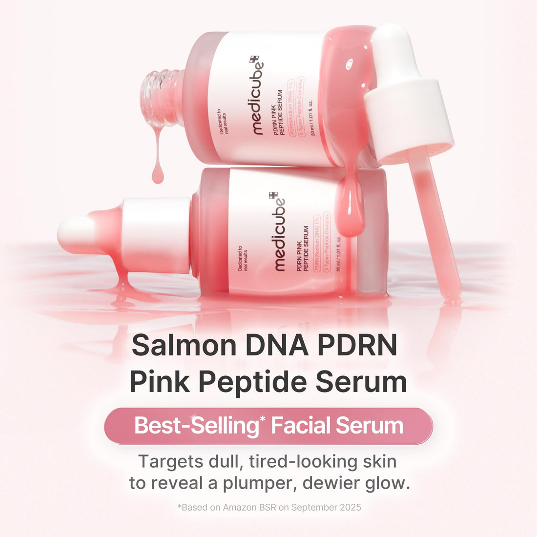 medicube PDRN Pink Peptide Serum with Salmon DNA | Pink Glow Serum with Peptides & Niacinamide for Hydration & Firm-Looking Skin | Uneven Tone Care | Korean Skincare, 1.01 fl. Oz Halalzen