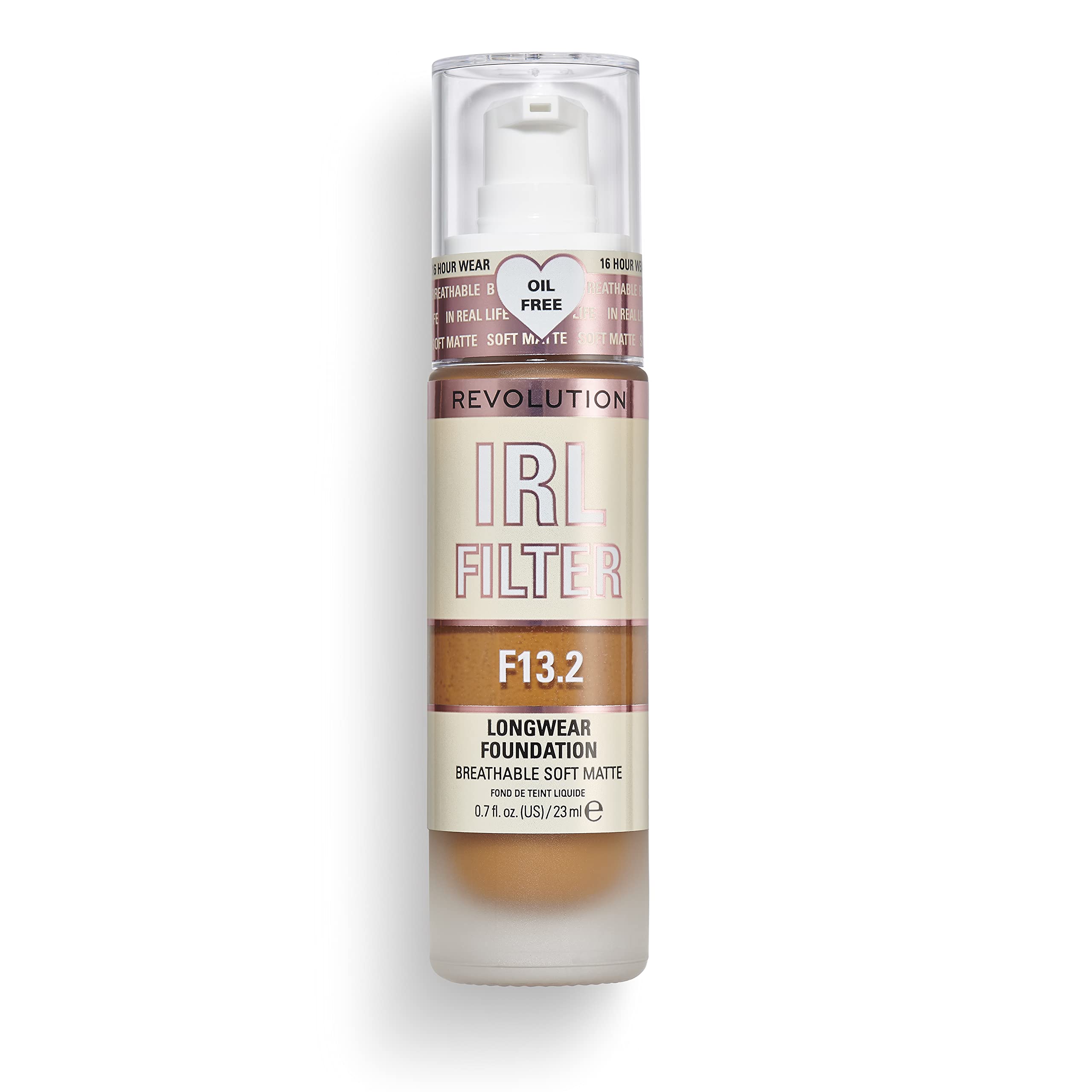 Makeup Revolution IRL Filter, Longwear Foundation, Medium to Full Coverage, Matte Finish, 16 Hour Wear, F5, Fair To Light Skin Tones, 23ml Halalzen