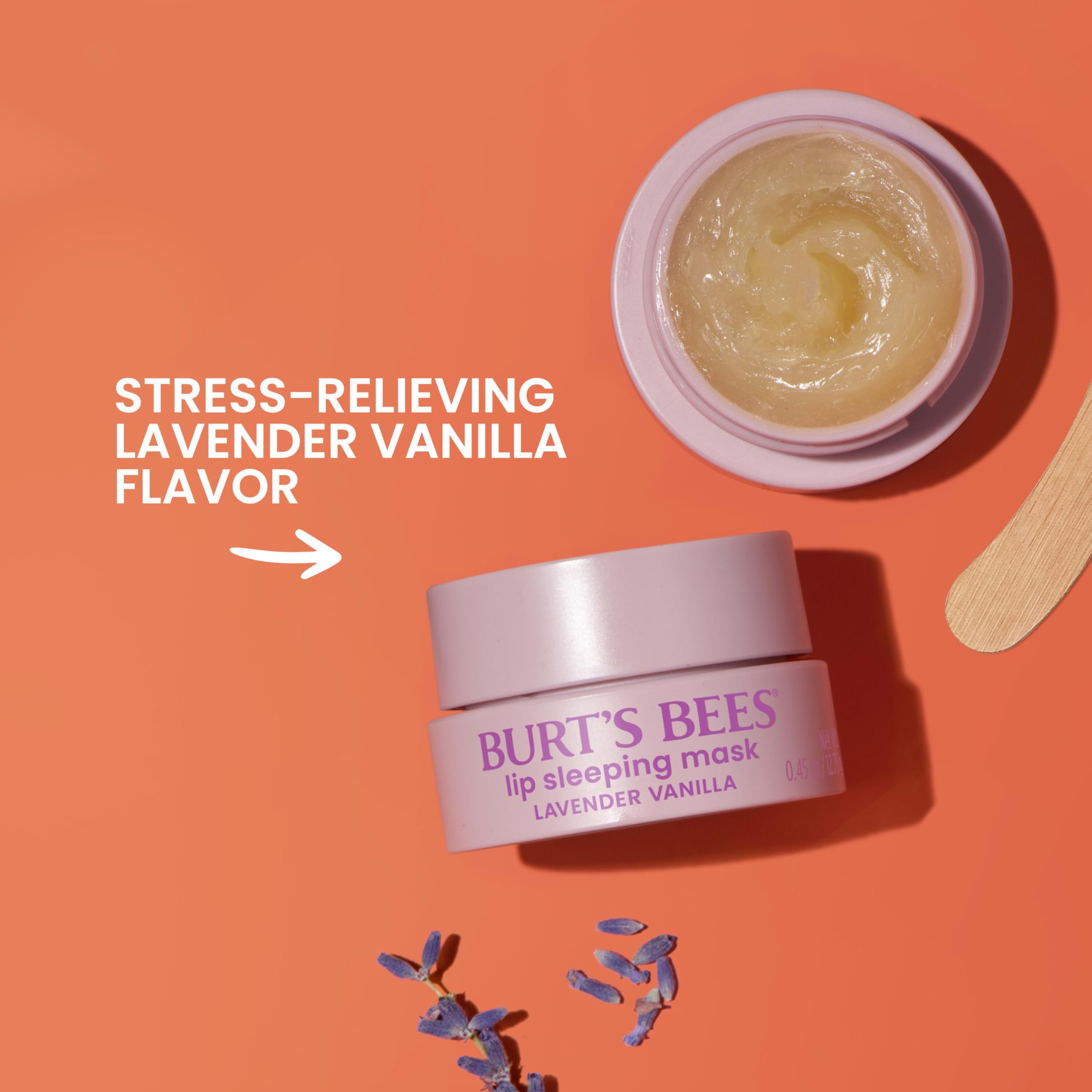 Burt’s Bees Lavender Vanilla Lip Sleeping Mask, With Hyaluronic Acid and Squalane Moisturizer To Instantly Hydrate Lips, Overnight Mask and Treatment, 0.45 oz. Halalzen
