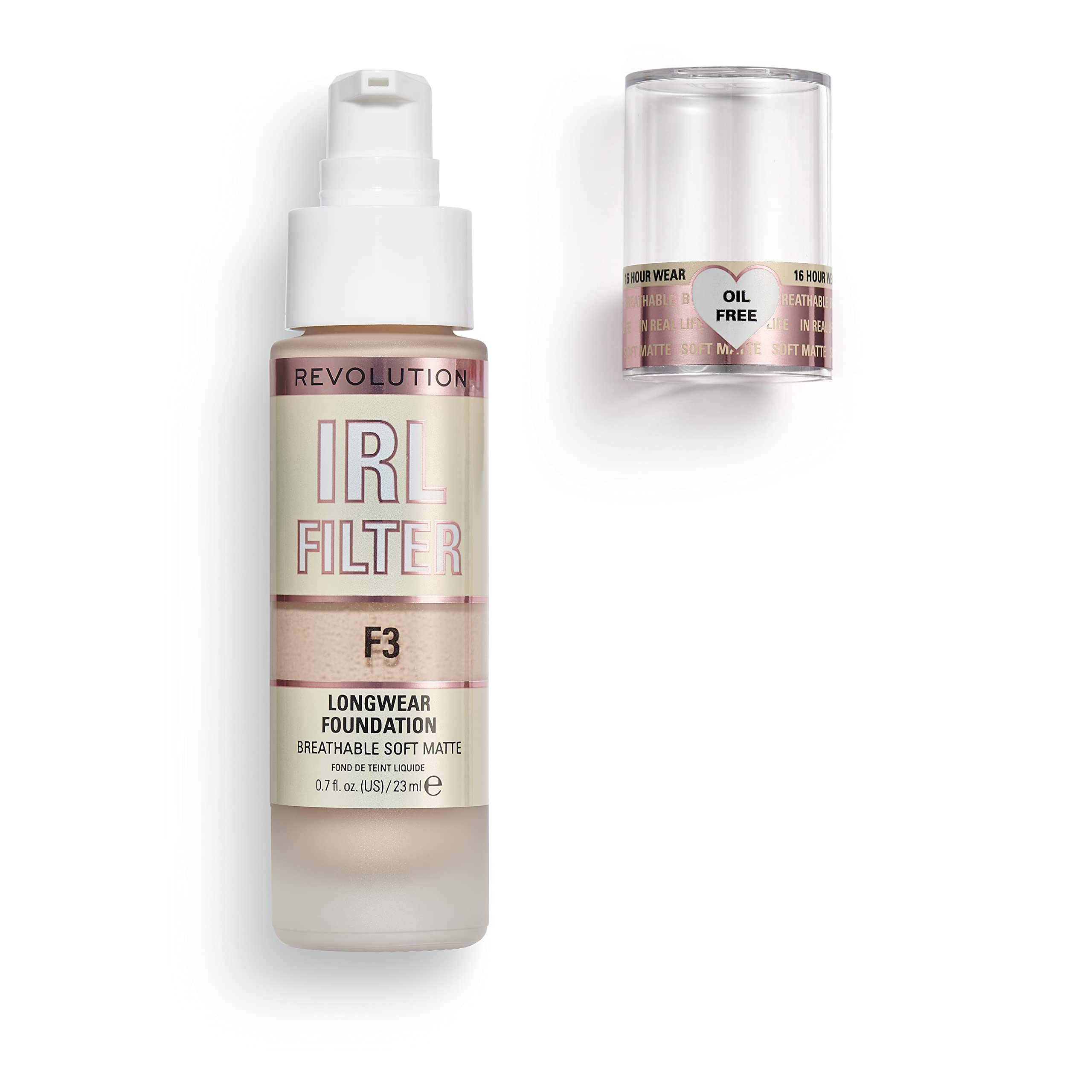 Makeup Revolution IRL Filter, Longwear Foundation, Medium to Full Coverage, Matte Finish, 16 Hour Wear, F5, Fair To Light Skin Tones, 23ml Halalzen