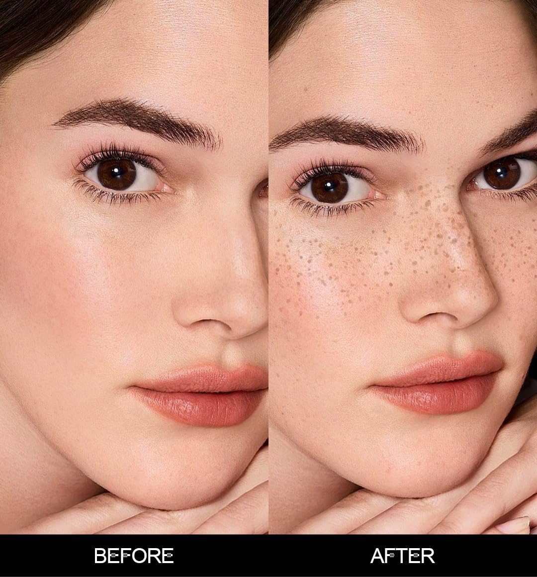 Freckle Pen & Liquid Micro-Powder Freckle Stamp - Realistic Natural Freckles Makeup Tool with Special Sponge, Waterproof & Long-Lasting for All Skin Tones,#MEDIUM Halalzen
