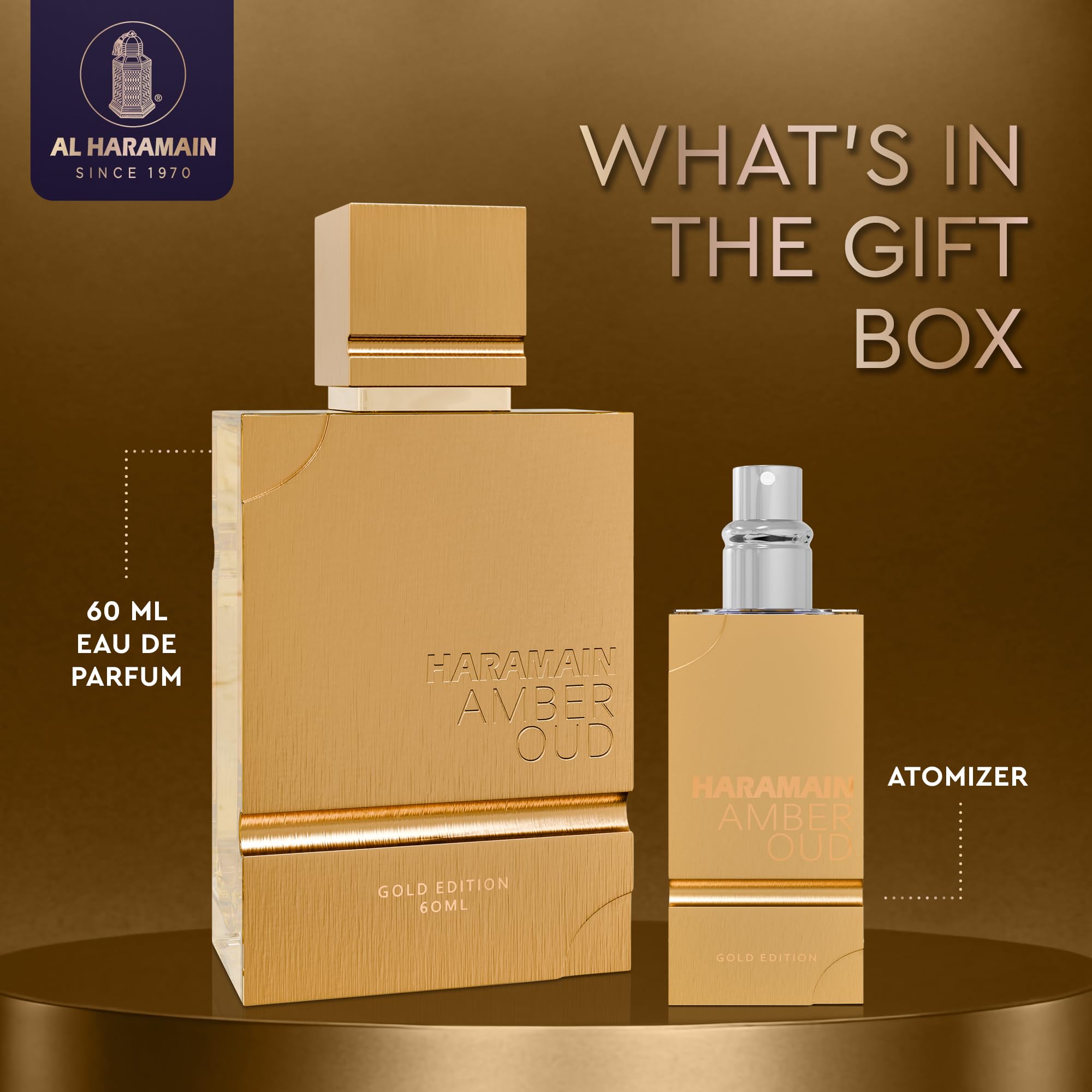 Al Haramain Amber Oud Gold Edition - Arabian Perfume for Women and Men Unisex - Long Lasting Amber - 2 oz