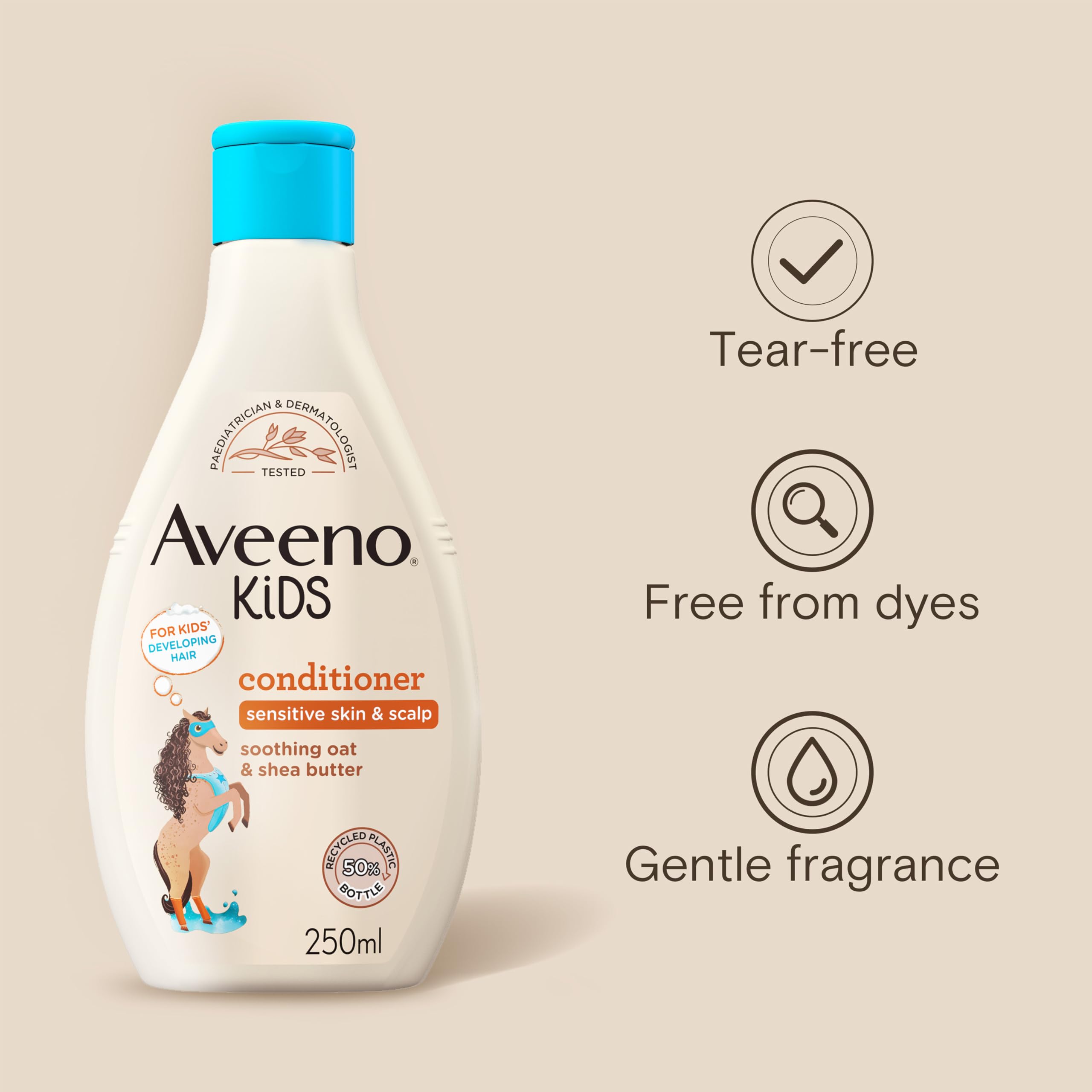 Aveeno Baby Kids Conditioner 250ml | Enriched with Soothing Oat & Shea Butter | Hair Conditioner for Children Developed for Your Little Superhero | Childrens Toiletries Sets