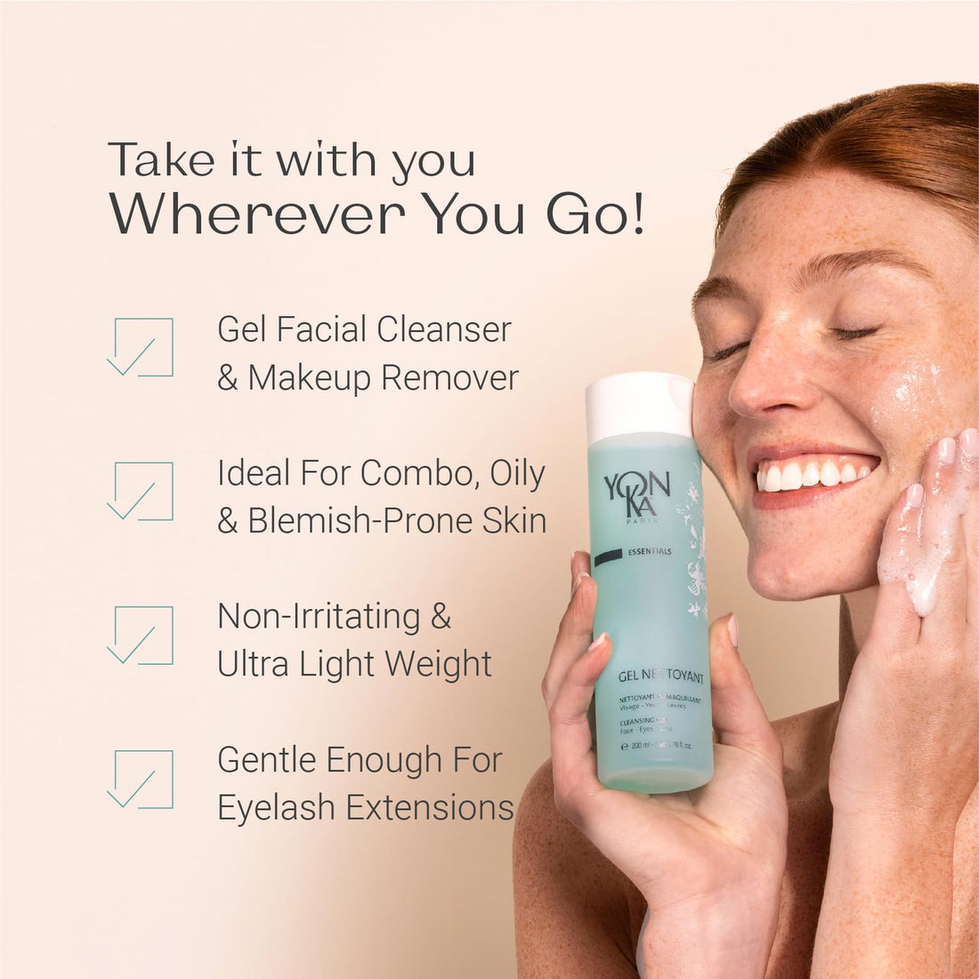Yonka Gel Cleanser | Gentle Foaming Face Wash & Makeup Remover | Cleanses Pores and Balances Skins pH with Red Algae & Amino Acids | For Acne Prone & Oily Skin | Paraben-Free