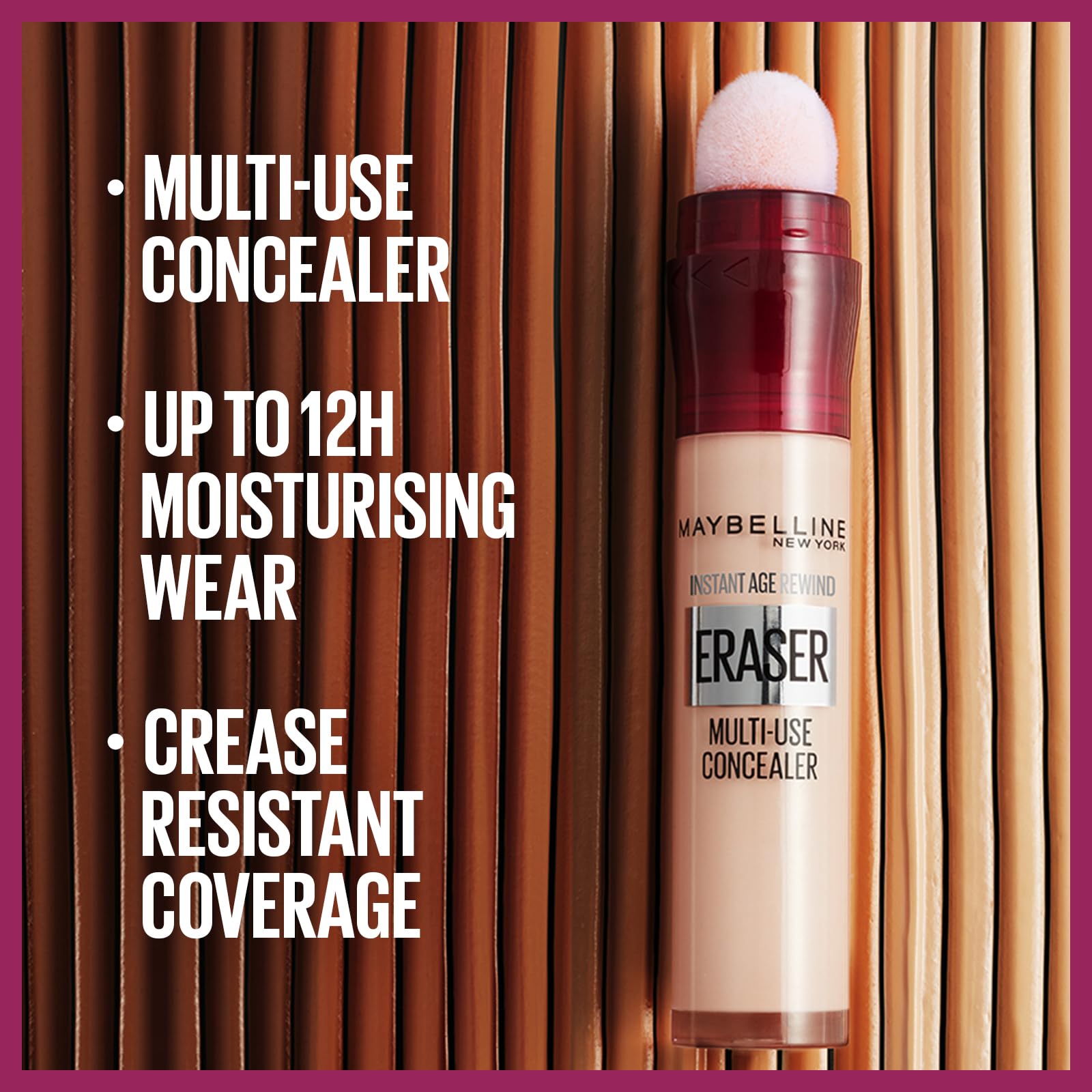 Maybelline Instant Anti-Age Eraser Eye Concealer for Face, Dark Circles, Blemish & Fine Lines Concealer, Full Coverage, Dermatologist Tested, Suitable for Sensitive Skin, Shade: 00 Ivory Halalzen