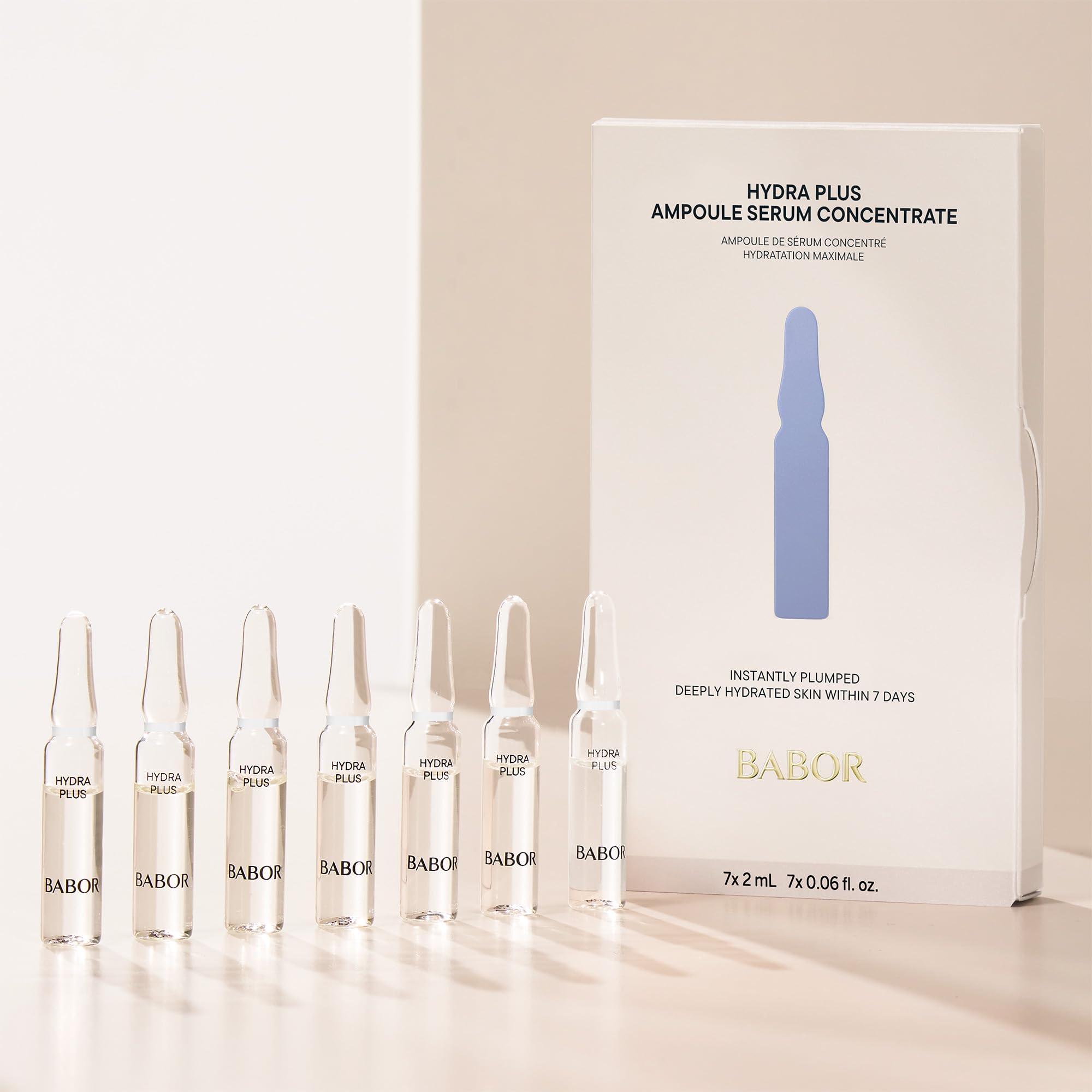 BABOR Hydra Plus Ampoule Concentrate, Moisturizing Skincare Capsule, Hyaluronic Acid Serum, Deeply Nourish to Plump and Smooth Skin, Anti Aging Serum 7 Day Treatment Halalzen