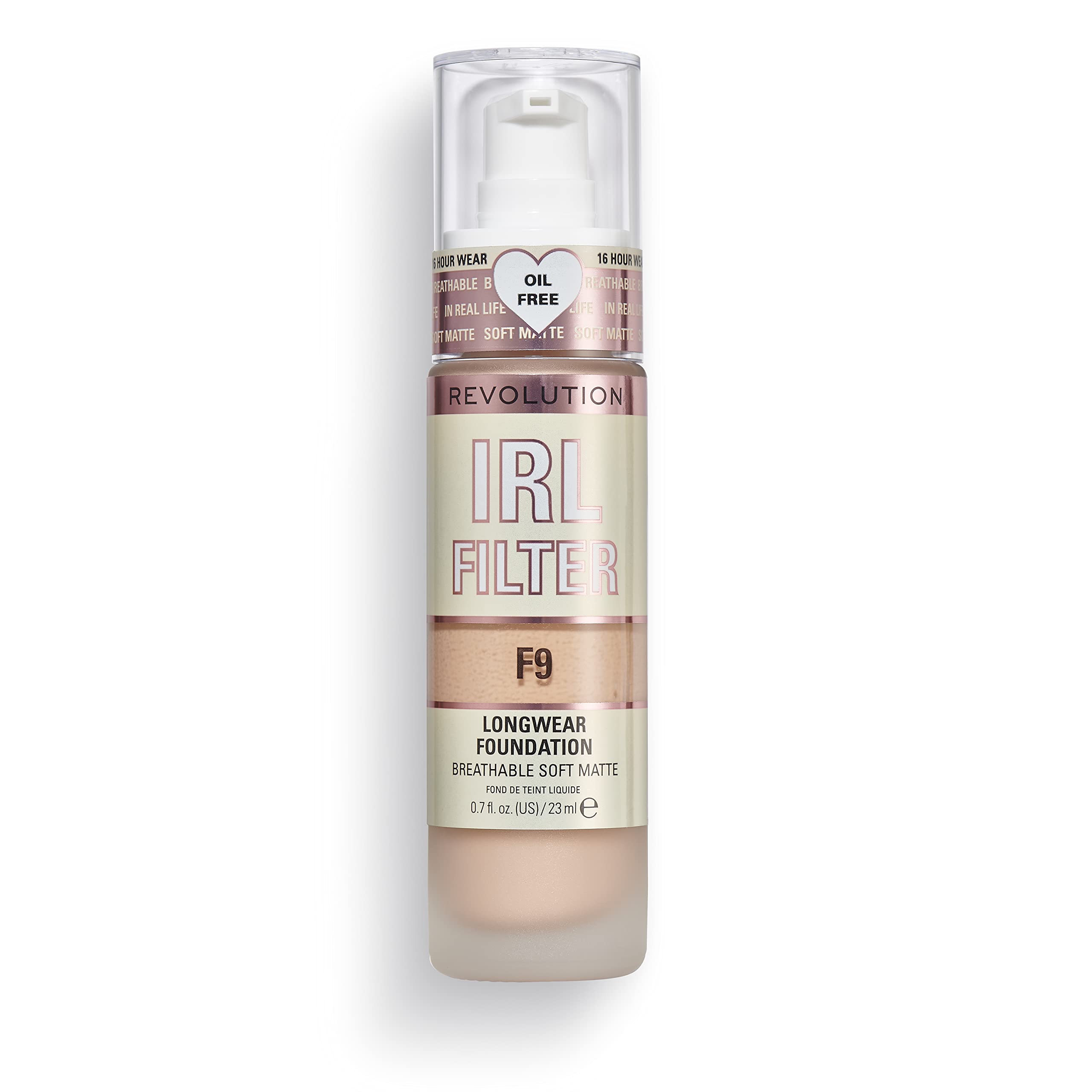 Makeup Revolution IRL Filter, Longwear Foundation, Medium to Full Coverage, Matte Finish, 16 Hour Wear, F5, Fair To Light Skin Tones, 23ml Halalzen