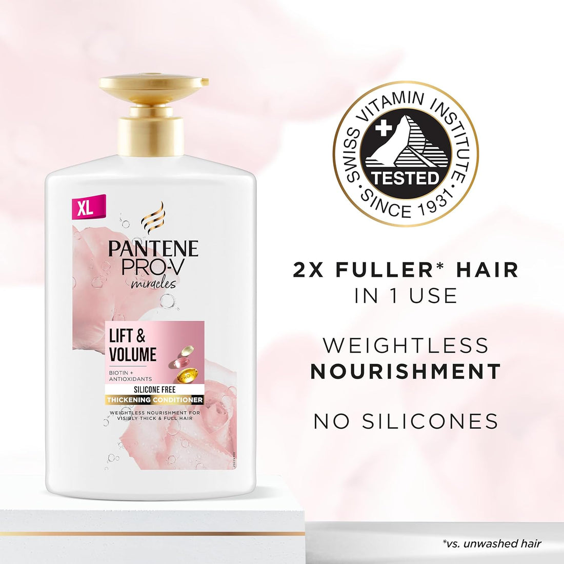 Pantene Shampoo And Conditioner Set, Hair Thickening Products For Women - Volume Shampoo And Hair Conditioner VALUE PACK 2 x 1000ml Pump Bottles