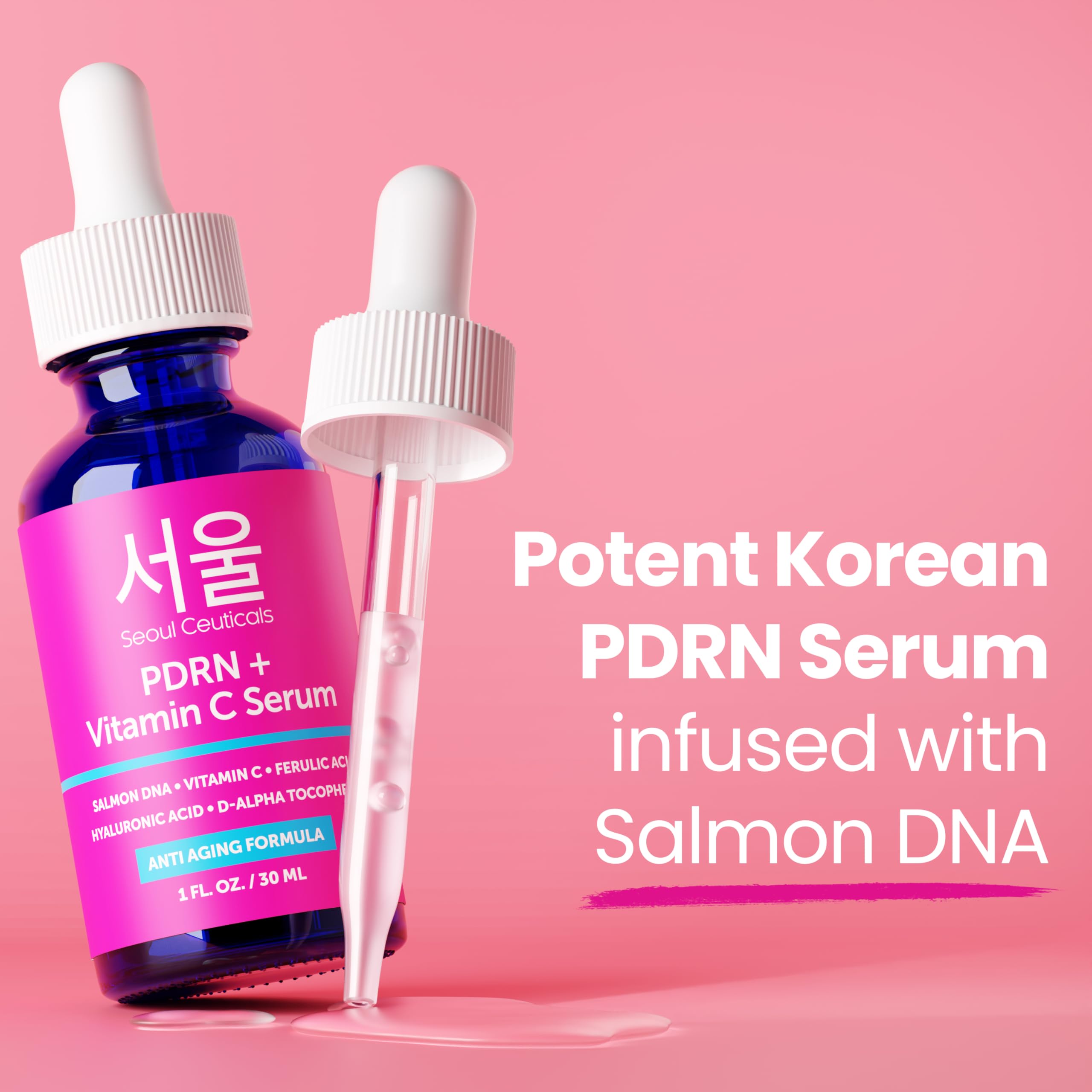 SeoulCeuticals Korean Skin Care 20% Vitamin C Hyaluronic Acid Serum + CE Ferulic Acid - Potent Anti Aging, Anti Wrinkle Korean Beauty 1oz Halalzen