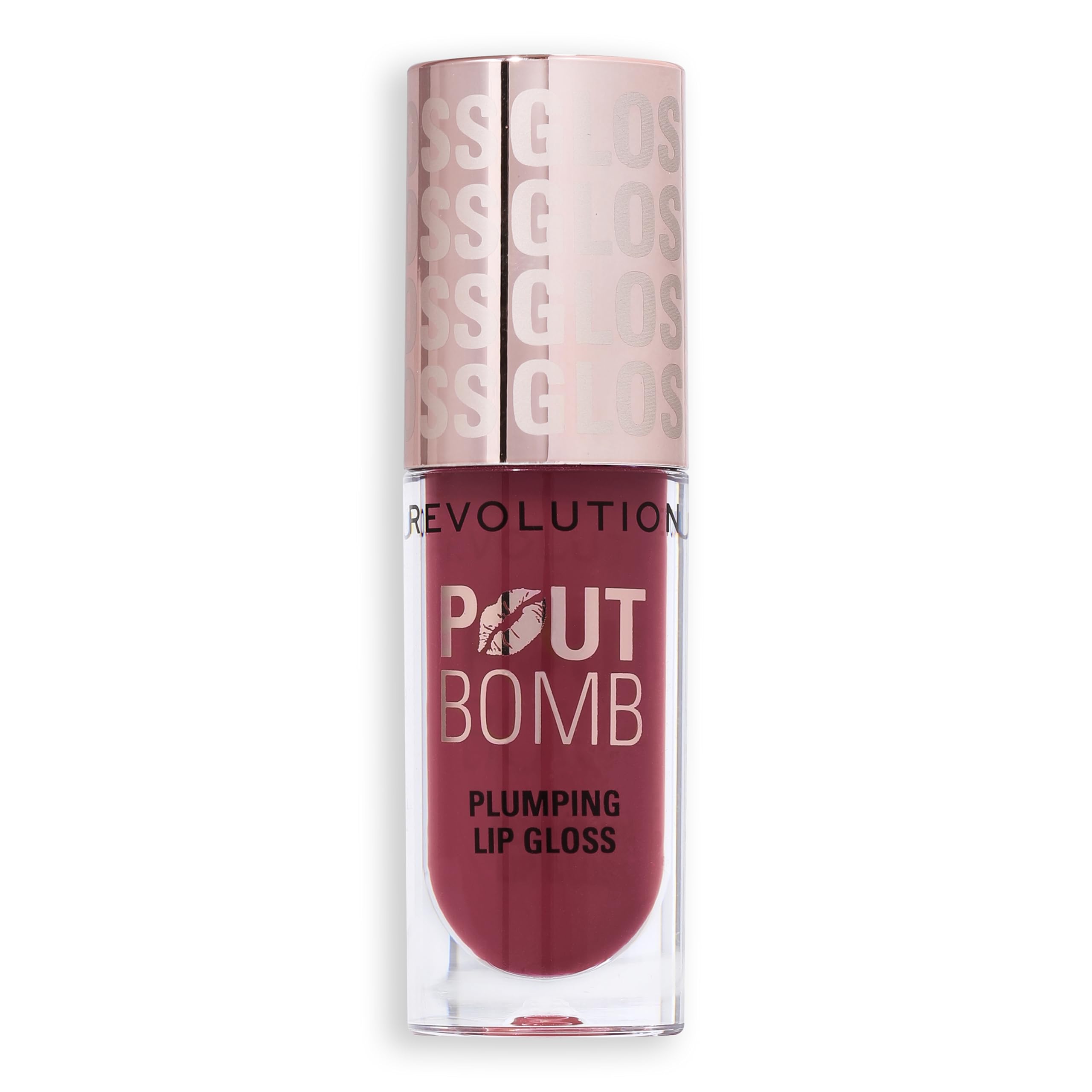 Revolution Beauty, Pout Bomb Plumping Lip Gloss, High-Shine for Glossy, Fuller & Plump Lips with Hyaluronic Acid & Peptides, Vegan & Cruelty-Free, Sheer Milky Nude Halalzen
