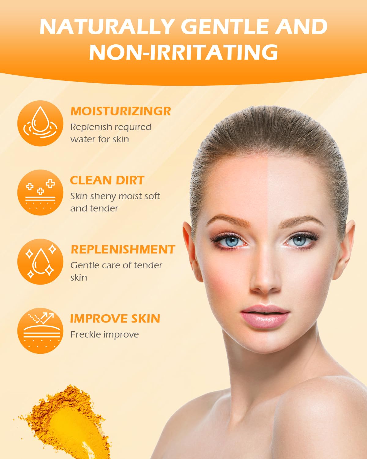 Turmeric Face Cream, Brightening Face Cream for Radiant&Glowing Skin,Dark Spot Corrector Age Spot Remover,Anti Aging,Natural Turmeric Cream Skin Care,Vitamin C Moisturiser for Face Halalzen