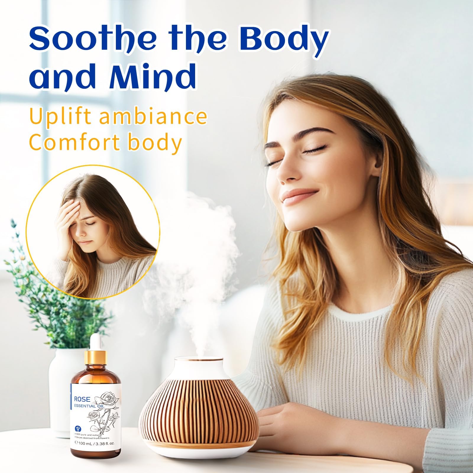HIQILI 100ml Lavender Essential Oil Pure, 100% Natural Therapeutic Grade for Aromatherapy Diffuser, Skin Care, Hair, Includes Premium Quality Glass Dropper