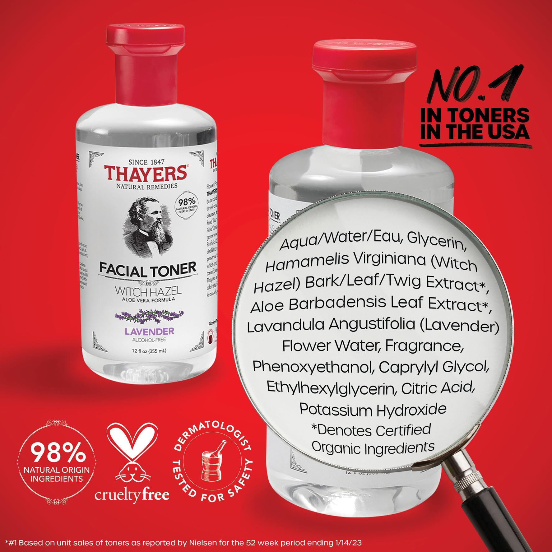 Thayers Witch Hazel Facial Gentle Rose Petal Toner Lotion with Organic Aloe Vera, All Day Hydration, Redue Pores & Improve Skin Texture, Vegan & Alcohol Free, 355ml