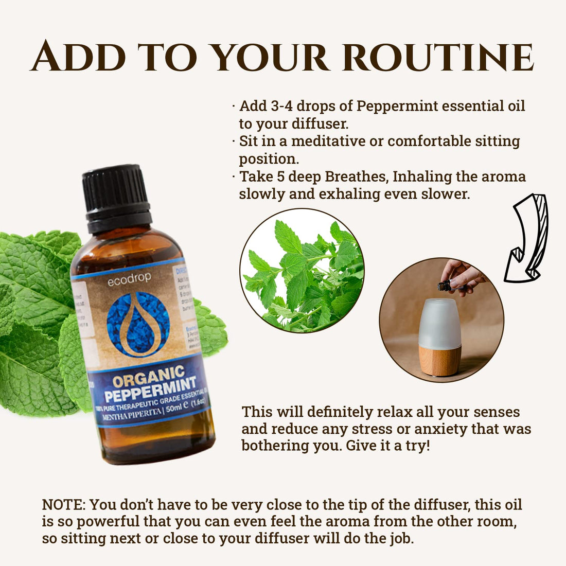 Ecodrop Tea Tree Essential Oil, 10 ml | 100% Pure Organic Steam-Distilled | Melaleuca Alternifolia | Aromatherapy, Diffuser, Massage, Bath, Soap & Candle Making | Australian Fresh Aroma