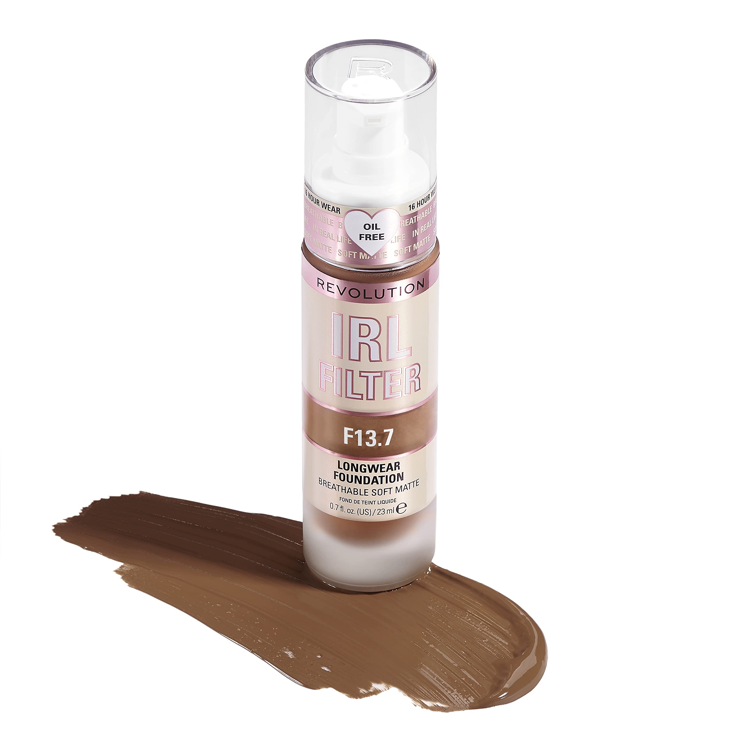Makeup Revolution IRL Filter, Longwear Foundation, Medium to Full Coverage, Matte Finish, 16 Hour Wear, F5, Fair To Light Skin Tones, 23ml Halalzen