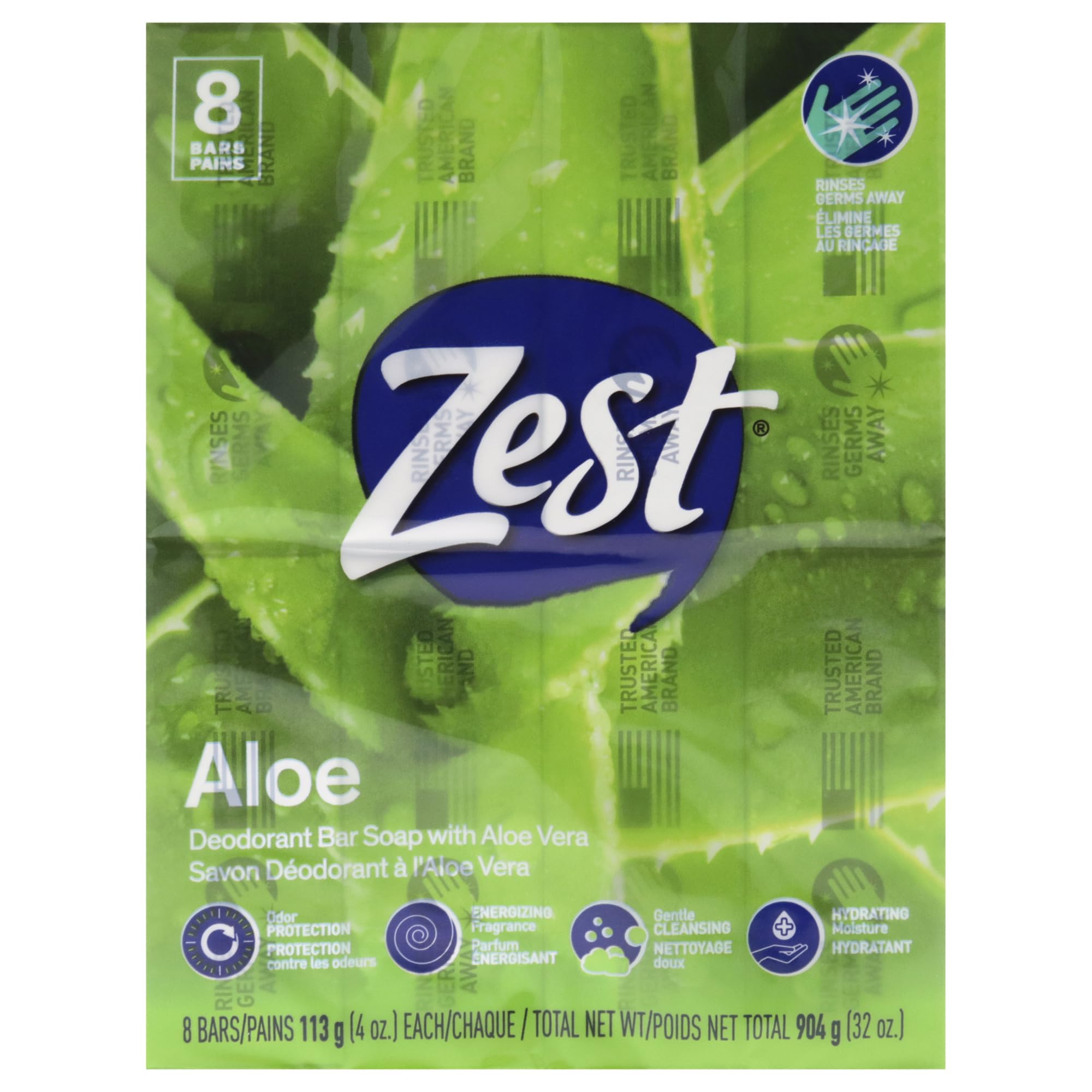 Zest Bar Soap - 8 Bars - Enriched With Cocoa Butter And Shea for Ultra Moisturizing Cleansing - Leaves Your Body Feeling Silky Smooth And Deeply Moisturized