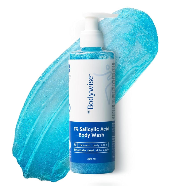 Be Bodywise 1% Salicylic Acid Exfoliating Body Wash Shower Gel 250ml | Prevents Body Acne, Bumpy skin & Deep cleanses | Suitable for All Skin Types. Halalzen