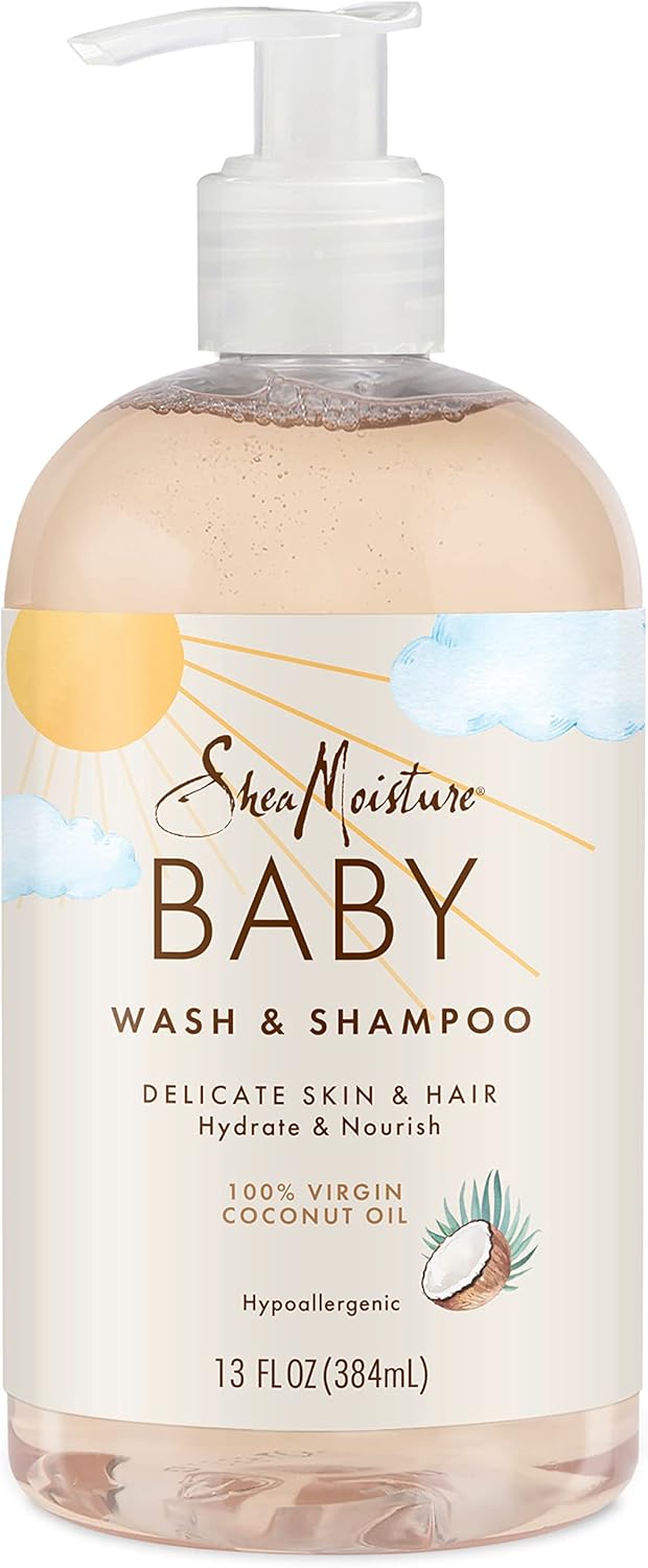 100 Percent Virgin Coconut Oil Baby Wash and Shampoo by Shea Moisture for Kids - 13 oz Body Wash