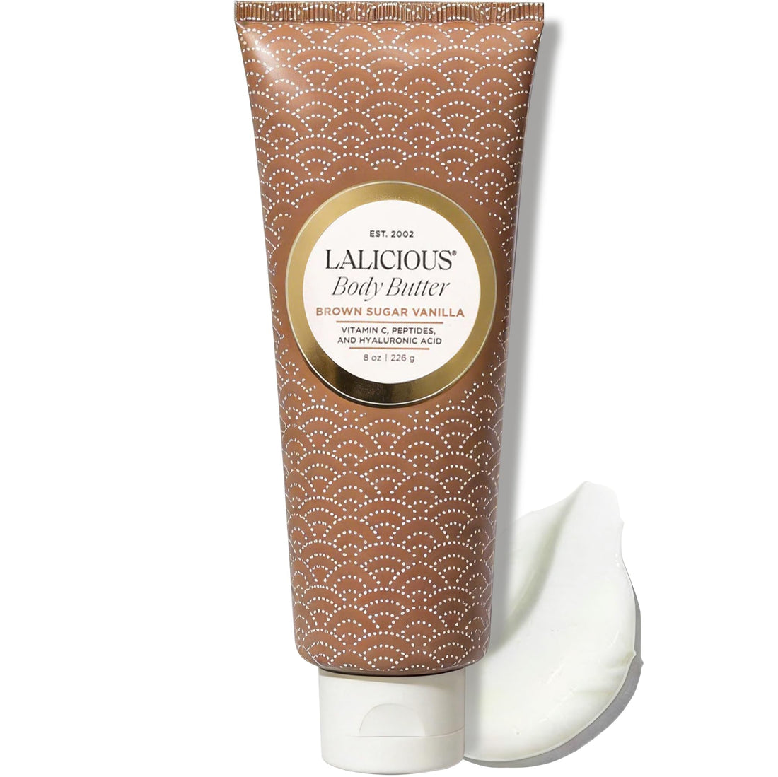 LaLicious Sugar Kiss® Whipped Body Butter 8oz | Ultra-Hydrating Shea Butter Body Cream with Hyaluronic Acid, Vitamin C & Peptides | Moisturizing Lotion for Dry Skin | Firming & Skin-Softening
