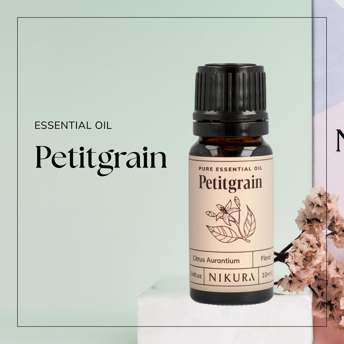 Nikura Peppermint Essential Oil - 10ml | Perfect for Repelling Spiders, Rats, Mice, Bugs, Ants | Great for Hair, Headaches Relief, Energy Boost, Skin, Candle Making | Vegan & UK Made