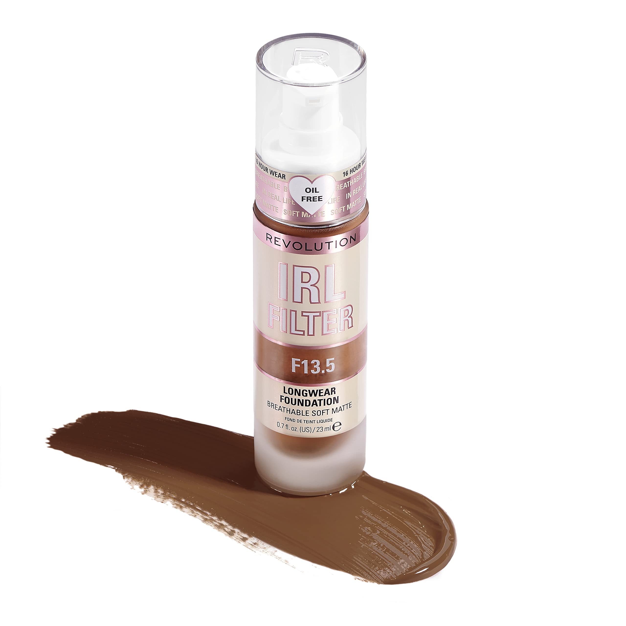 Makeup Revolution IRL Filter, Longwear Foundation, Medium to Full Coverage, Matte Finish, 16 Hour Wear, F5, Fair To Light Skin Tones, 23ml Halalzen