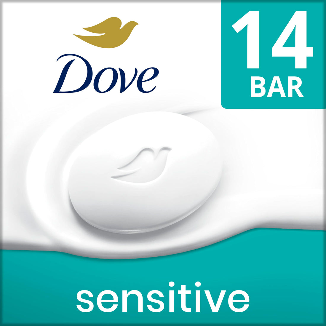 Dove Beauty Bar Soap Sensitive, 8 Bars for Sensitive Skin, Fragrance Free and Hypoallergenic 3.75 oz
