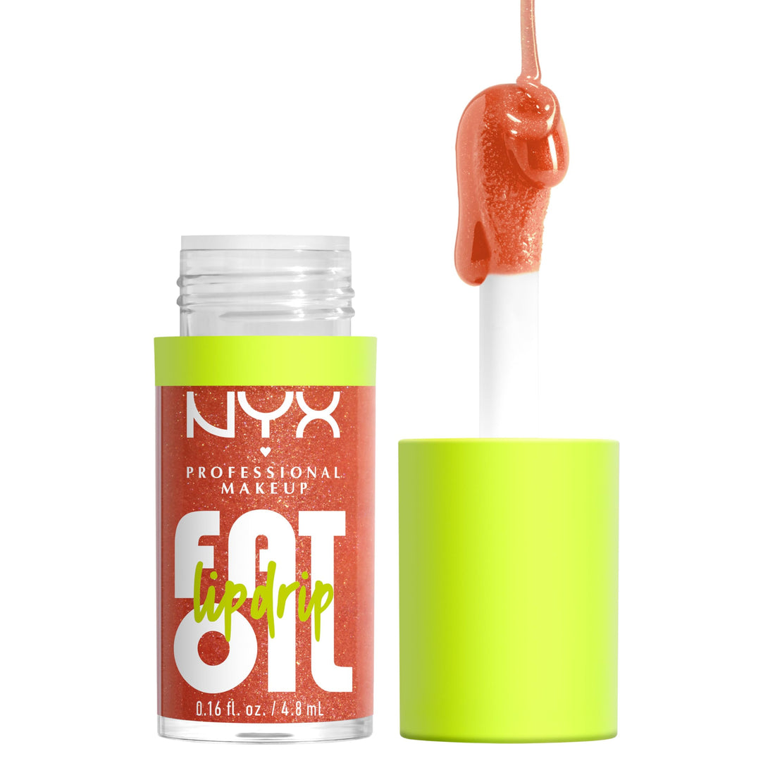 NYX Professional Makeup Lip Oil, Fat Oil Lip Drip, High Shine Tinted Gloss, 12hr Hydrating Lip Treatment with Squalane, Non-Sticky, Vegan, Shade: Splash Of Cream