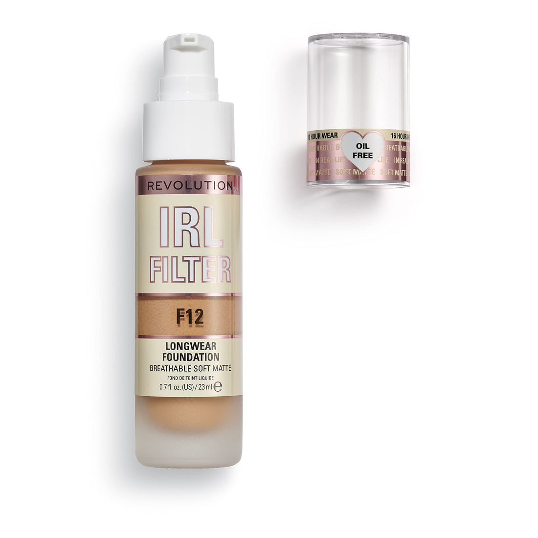 Makeup Revolution IRL Filter, Longwear Foundation, Medium to Full Coverage, Matte Finish, 16 Hour Wear, F5, Fair To Light Skin Tones, 23ml Halalzen