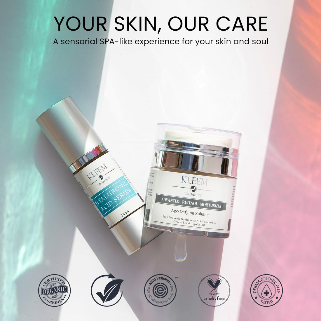 Kleem Retinol Night Cream – Anti Wrinkle Face Cream with Hyaluronic Acid & Panthenol – Anti Aging Cream for Fine Lines, Dark Spots & Uneven Skin Tone – Gentle Formula, 50ml