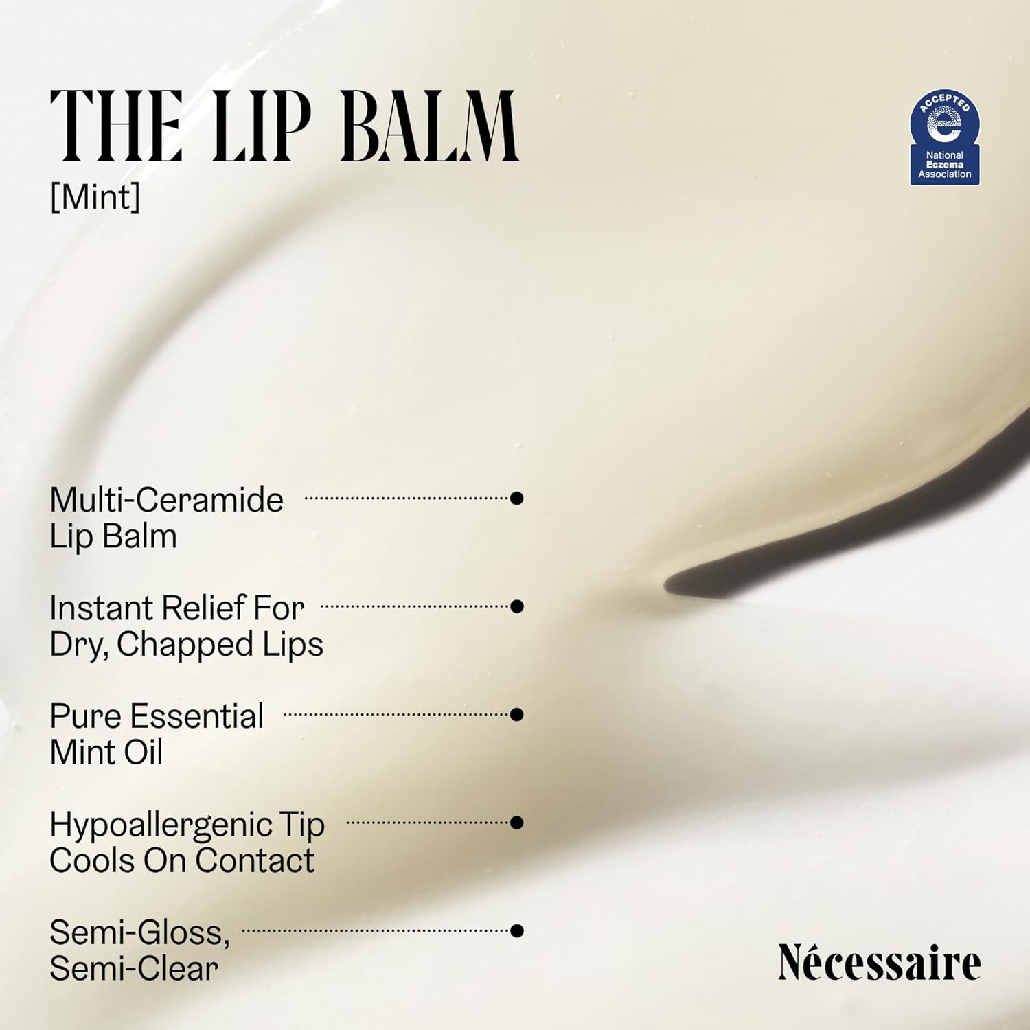 Nécessaire The Lip Balm | Hydrating Hyaluronic Acid Lip Balm for Women and Men, Mint Oil with Niacinamide + Essential Ceramides. Non-Comedogenic Lip Balm for Dry Lips – 15 ml / 0.5 fl oz Halalzen