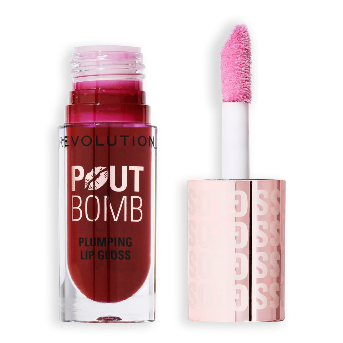 Revolution Beauty, Pout Bomb Plumping Lip Gloss, High-Shine for Glossy, Fuller & Plump Lips with Hyaluronic Acid & Peptides, Vegan & Cruelty-Free, Sheer Milky Nude Halalzen