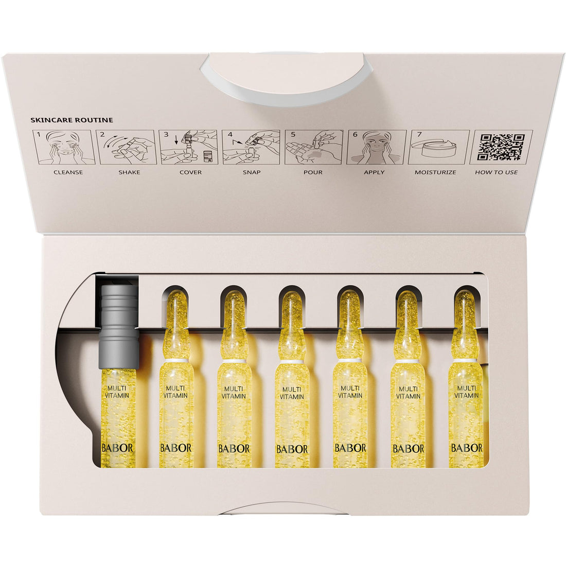 BABOR Multi Vitamin Serum Ampoules for the Face, with Vitamin E to Strengthen the Skin Barrier, 7 x 2 ml Concentrated Ampoules