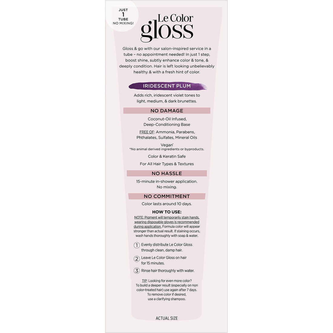 L’Oreal Paris Le Color Gloss One Step In-Shower Toning Hair Gloss for Bleached Hair, Neutralizes Brass, Conditions & Boosts Shine, Platinum Pearl, 4 Ounce