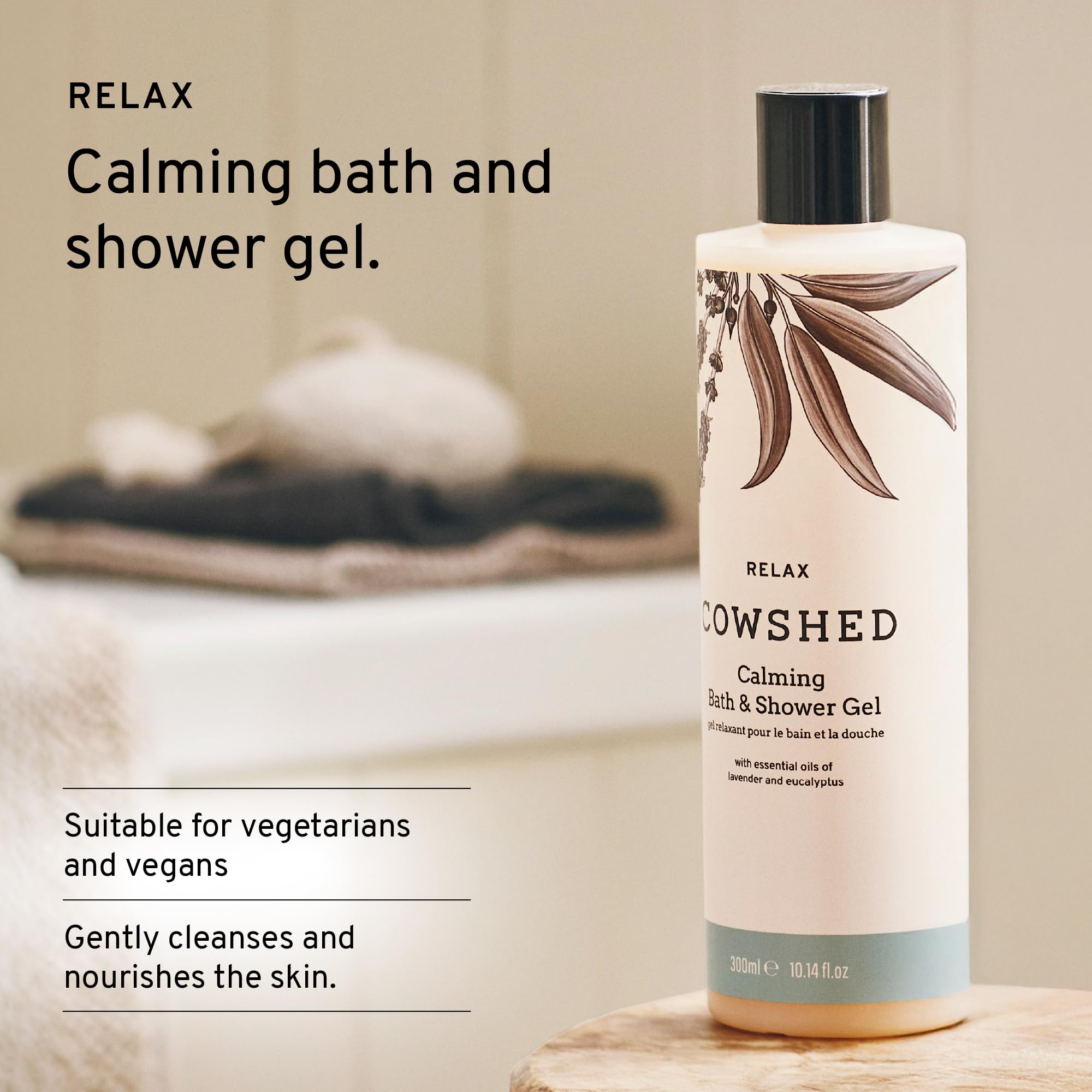 Cowshed Bath & Shower Gel 300ml | Replenish Uplifting Body Wash for Women & Men | Natural Body Wash, No Parabens | Hydrating Vegan Shower Gel with Red Mandarin, Bitter Orange and Grapefruit