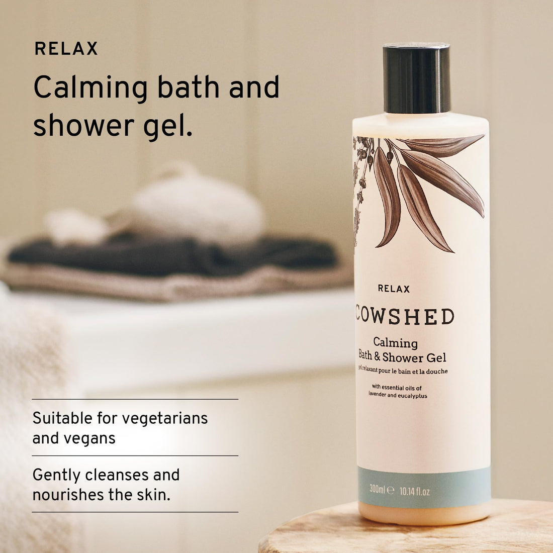 Cowshed Bath & Shower Gel 300ml | Replenish Uplifting Body Wash for Women & Men | Natural Body Wash, No Parabens | Hydrating Vegan Shower Gel with Red Mandarin, Bitter Orange and Grapefruit